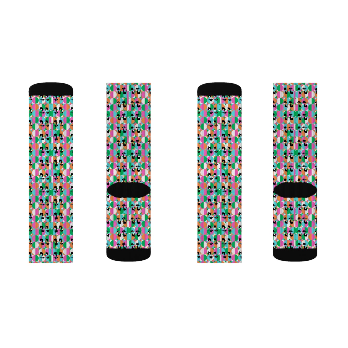 Mod Cats Midcentury Modern Atomic Sublimation Socks
