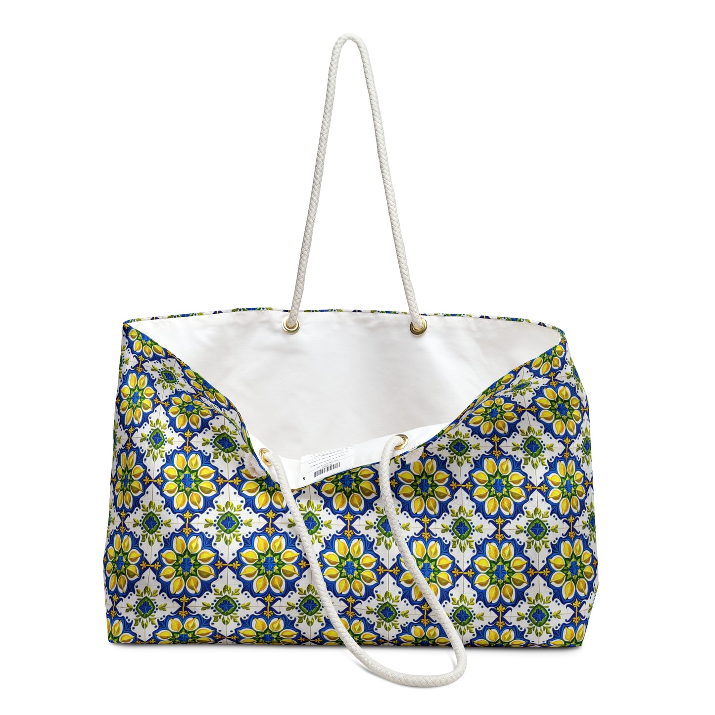 Island of Capri Limone Italian Durata Tile Lemons Travel Shopper Bag