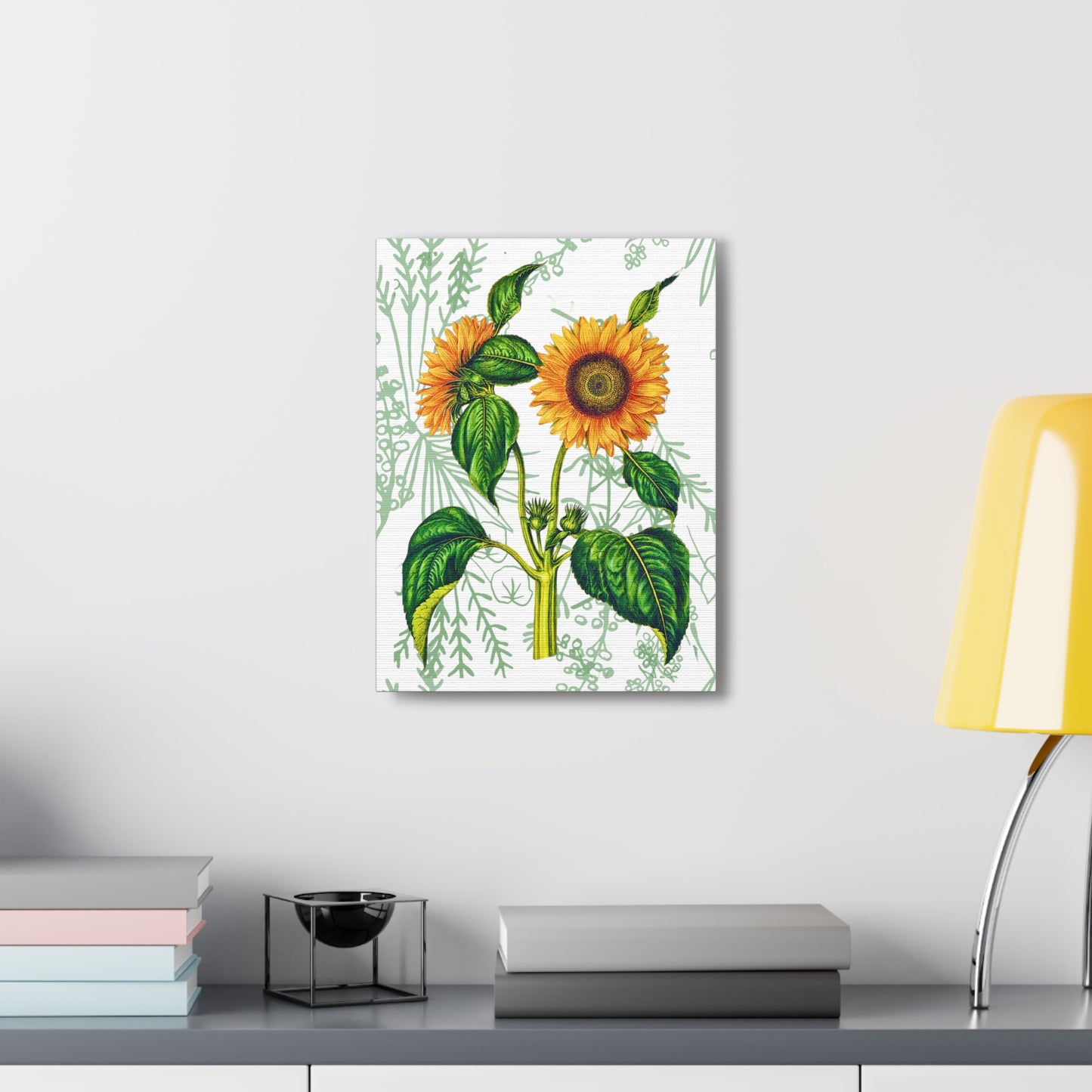 Summer Sunflower Botanical Art Canvas Gallery Wraps