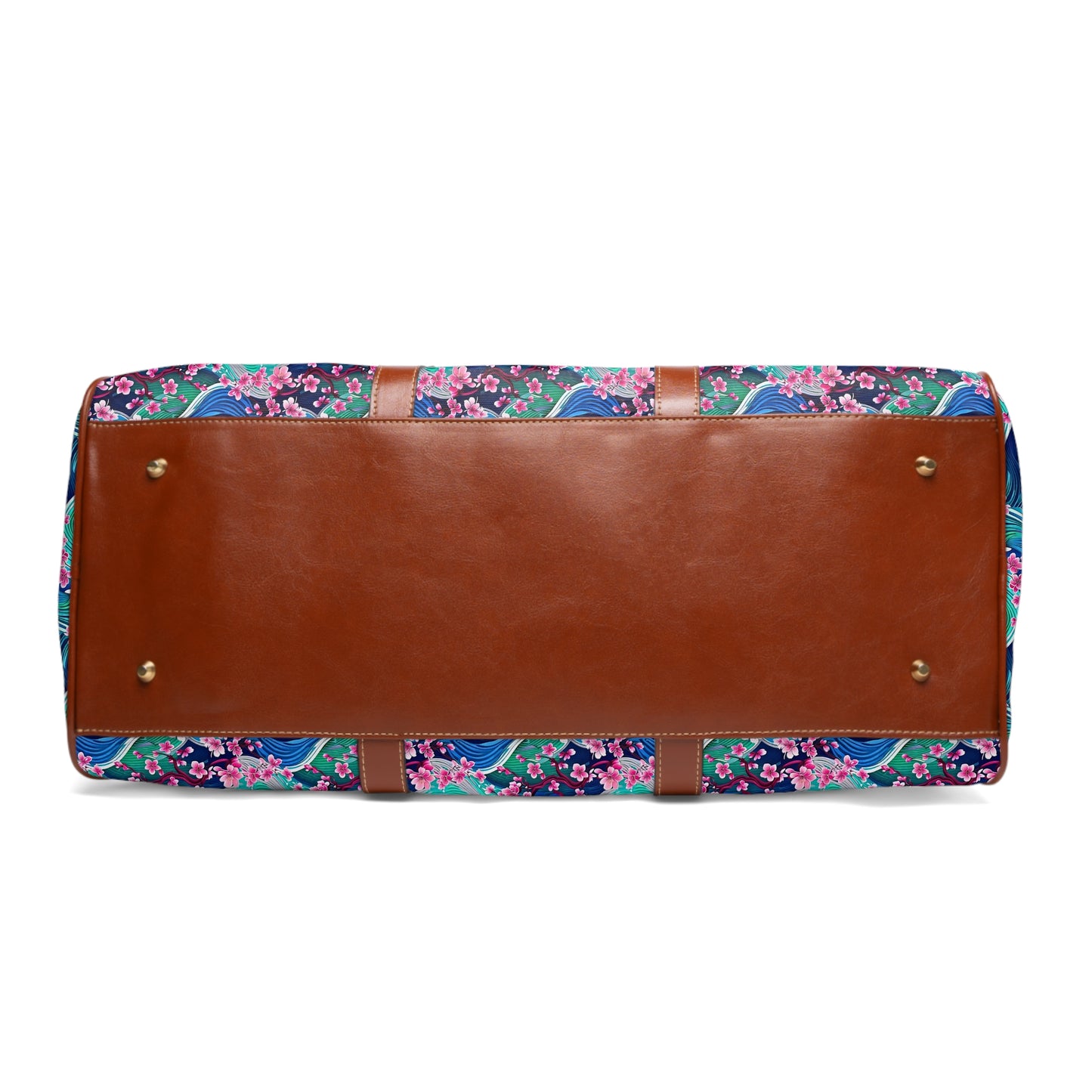 Japanese Mountains Cherry Blossoms Woodblock Pattern Waterproof Travel Bag