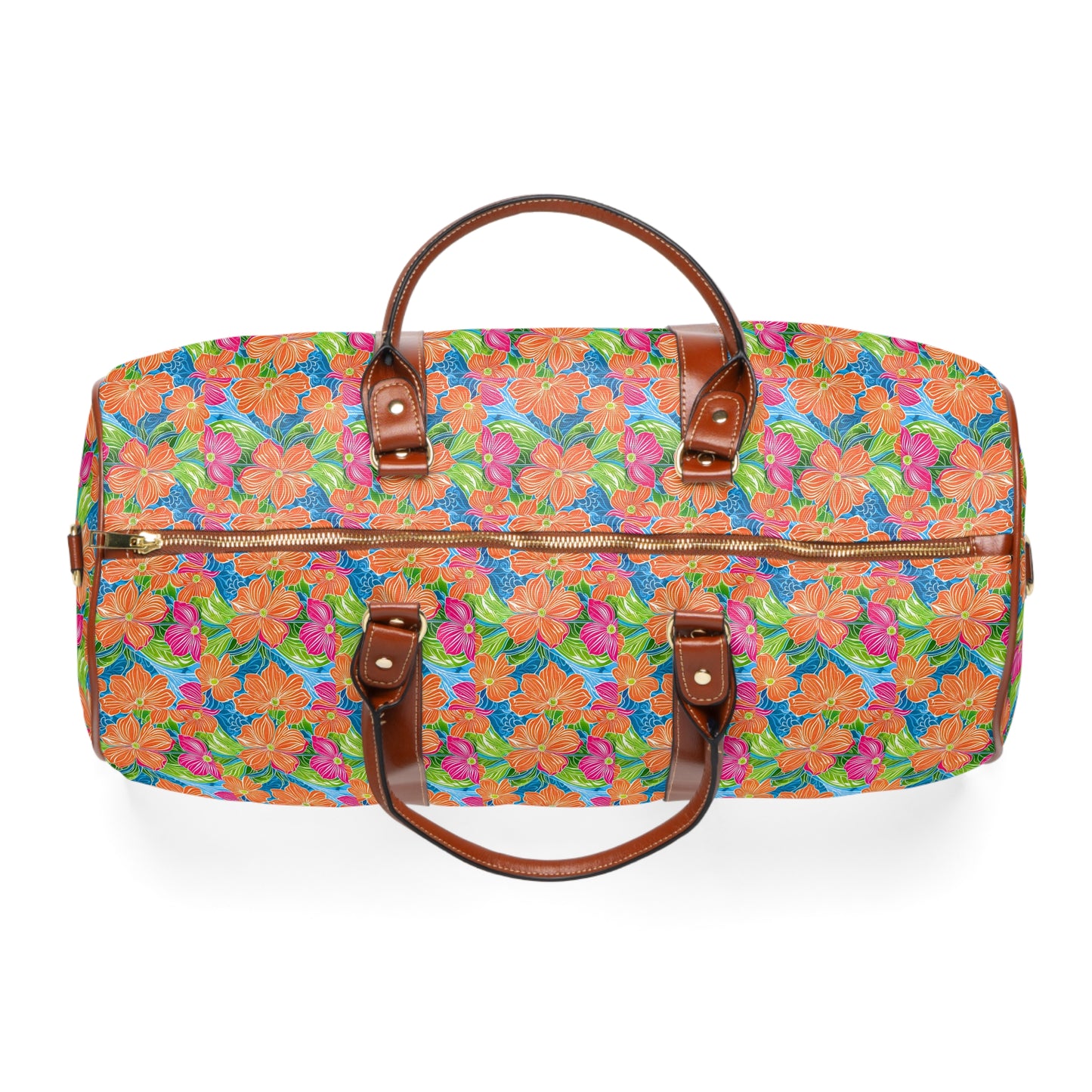 Tropical Hibiscus Hawaiian Flowers Paradise Coastal Waterproof Travel Bag