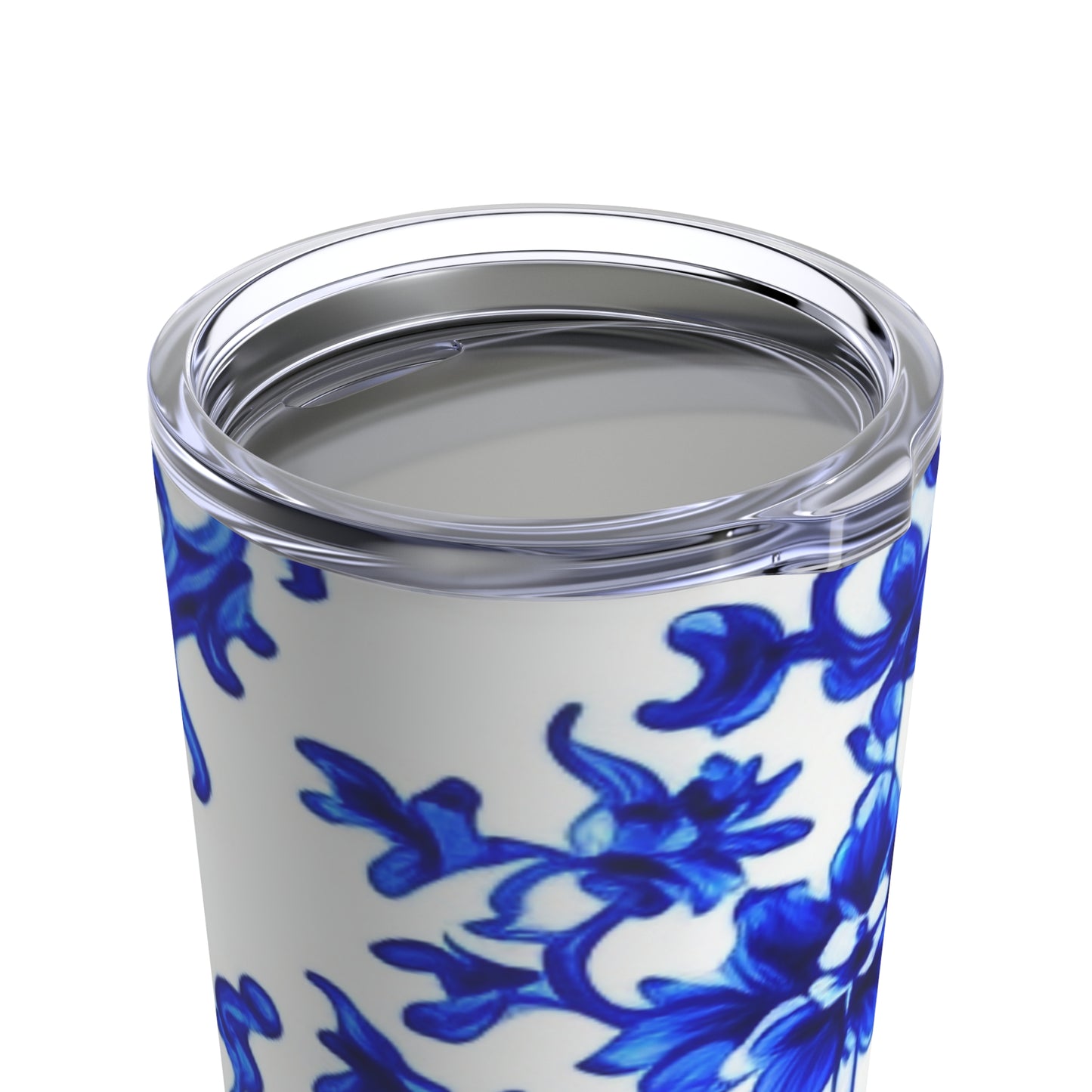 Portuguese Blue and White Tile Pattern Beverage Hot and Cold Travel Tumbler 20oz