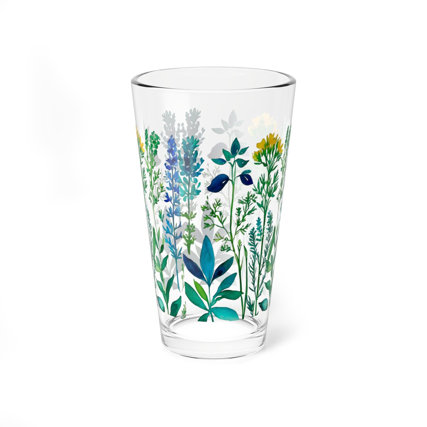Spring Herbs Cocktail Beverage Mixing Glass, 16oz