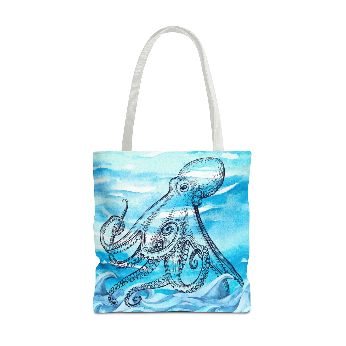 Coastal Summer Octopus Book Tote Bag