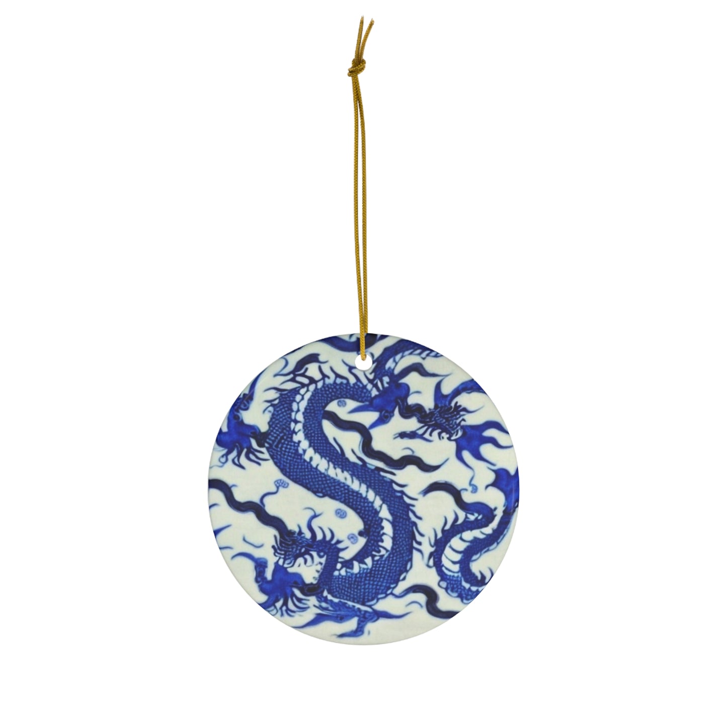Chinese Dragon Ming Dynasty Blue and White Antique Pattern Historical Ceramic Ornament