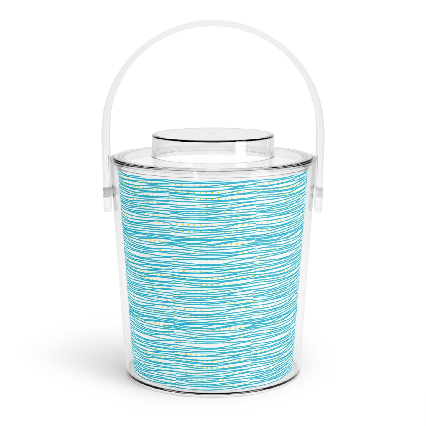 Coastal Sea Currents Ocean Waves Decorative Ice Bucket with Tongs