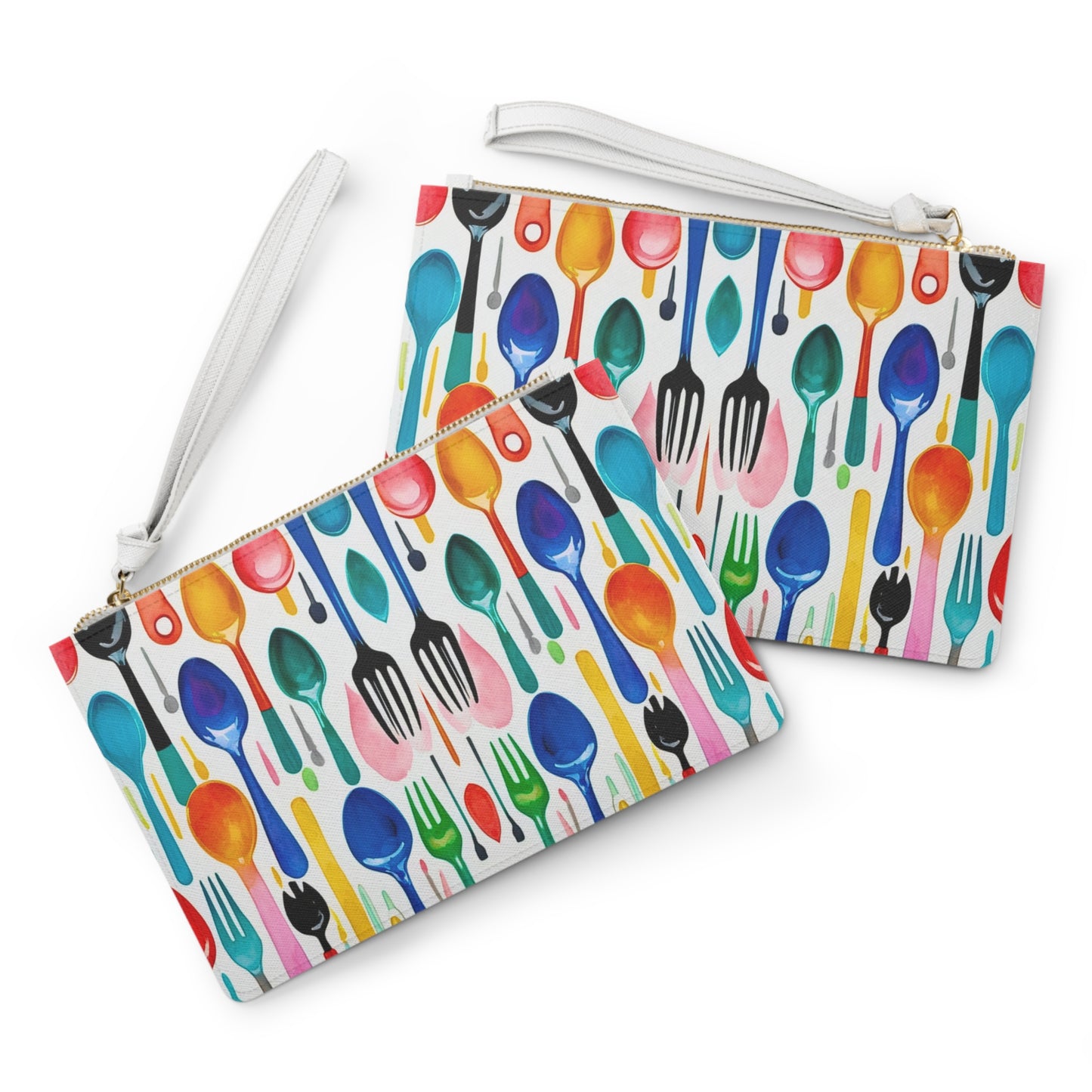 Utensils Midcentury Modern Decorative Evening Daytime Pouch Clutch Bag