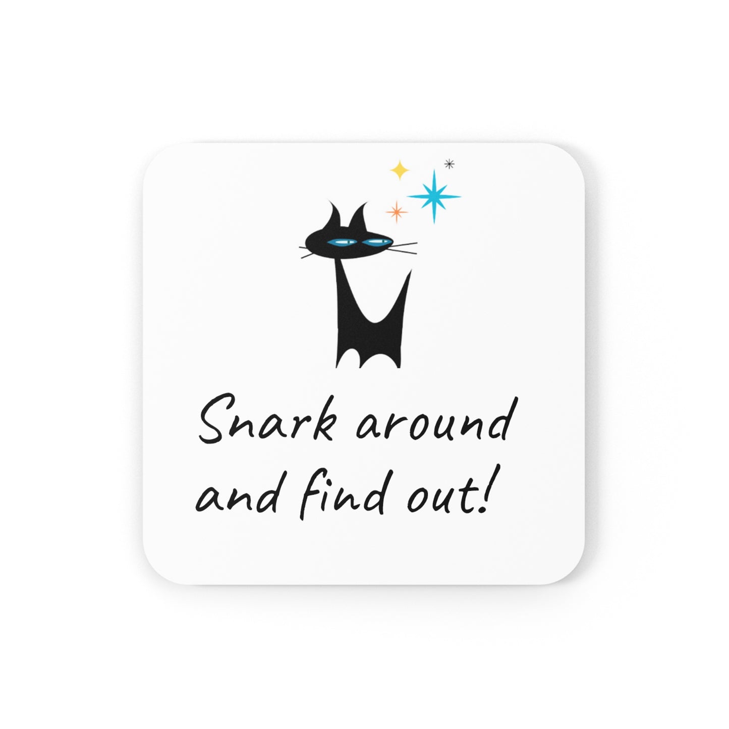 Snark Around and Find Out! Humor Cocktail Beverage Entertaining Corkwood Coaster Set