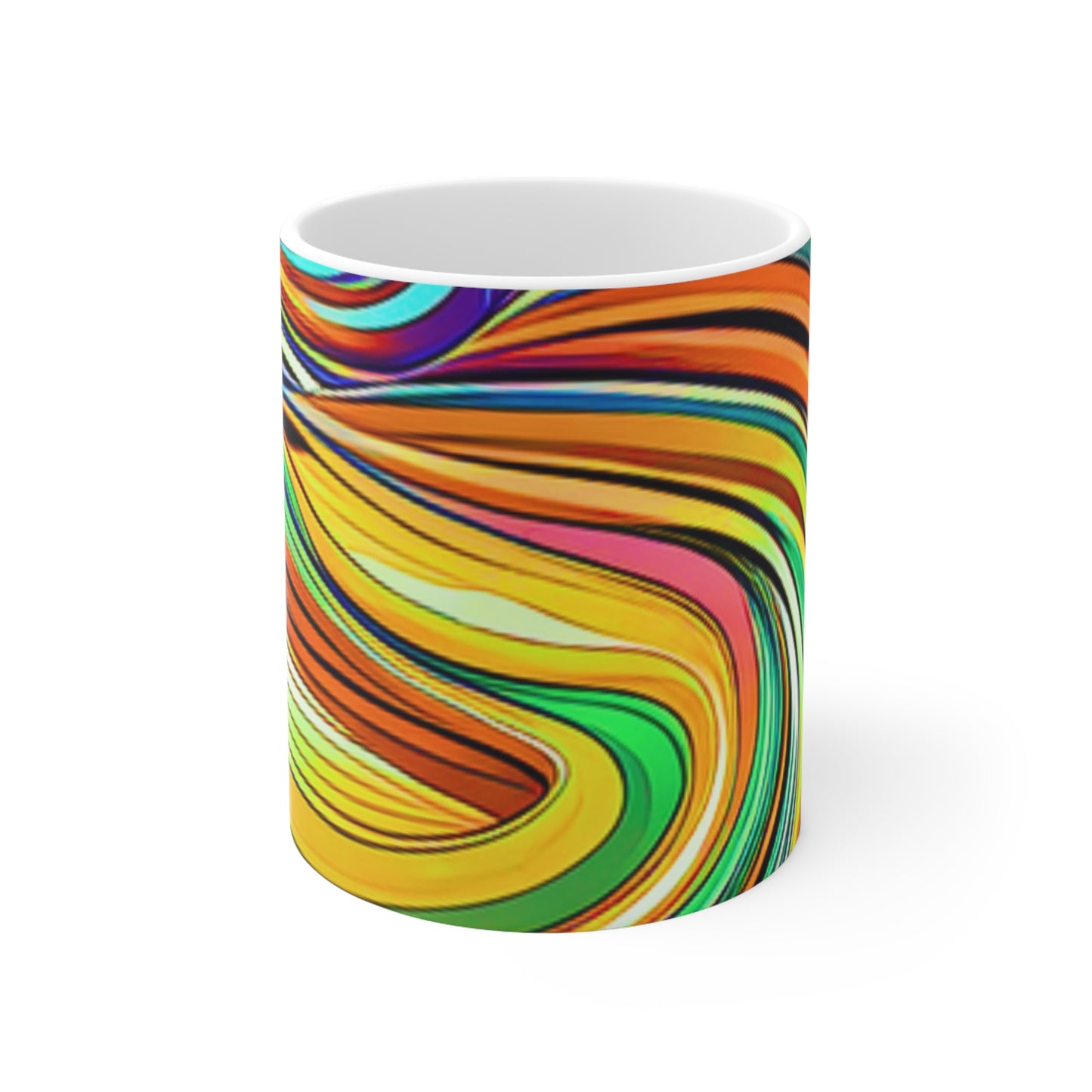 High Vibration Color Canyon Pattern Modern Art Hot Beverage Coffee Tea Ceramic Mug 11oz