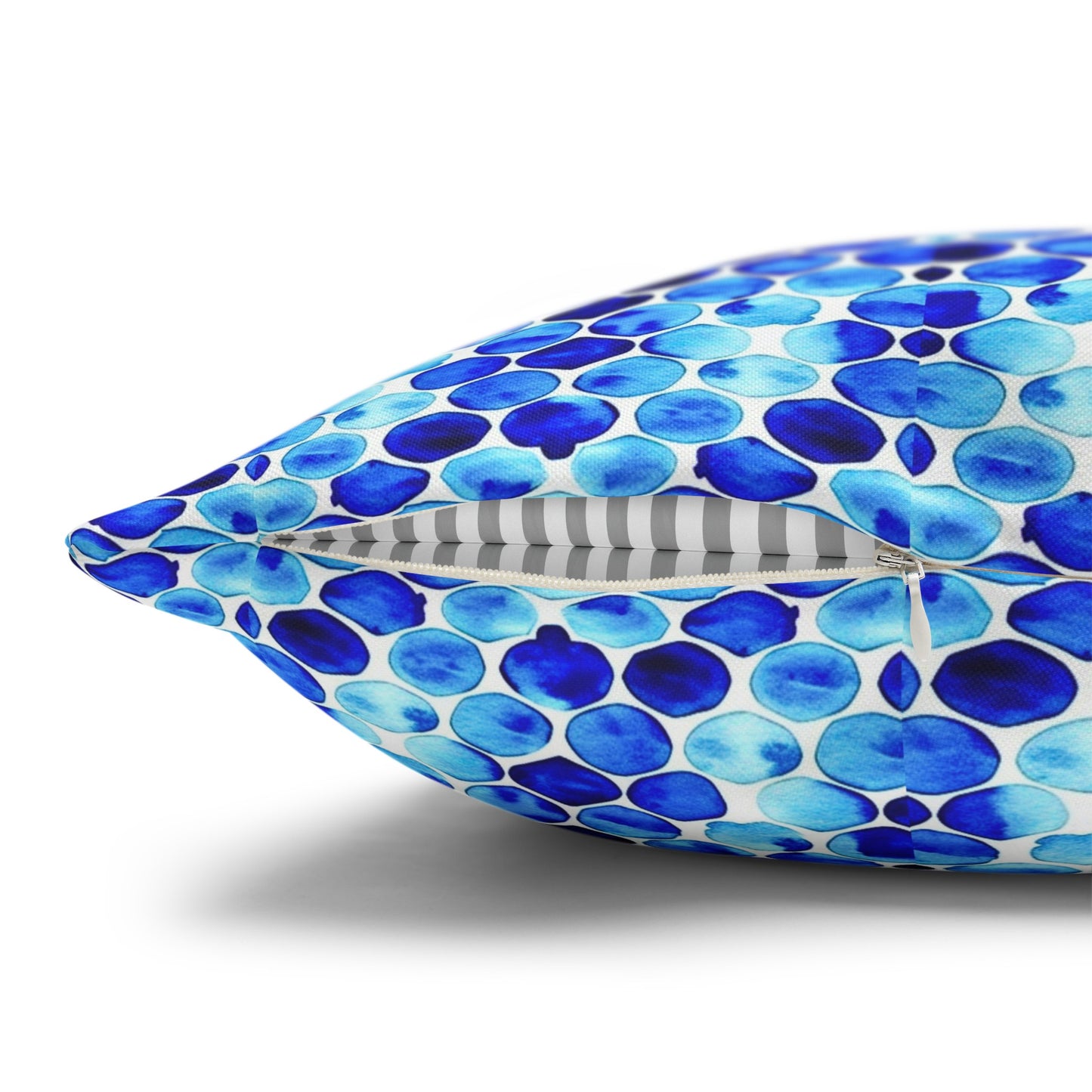 Blue Sea Glass Square Poly Canvas Pillow Cover