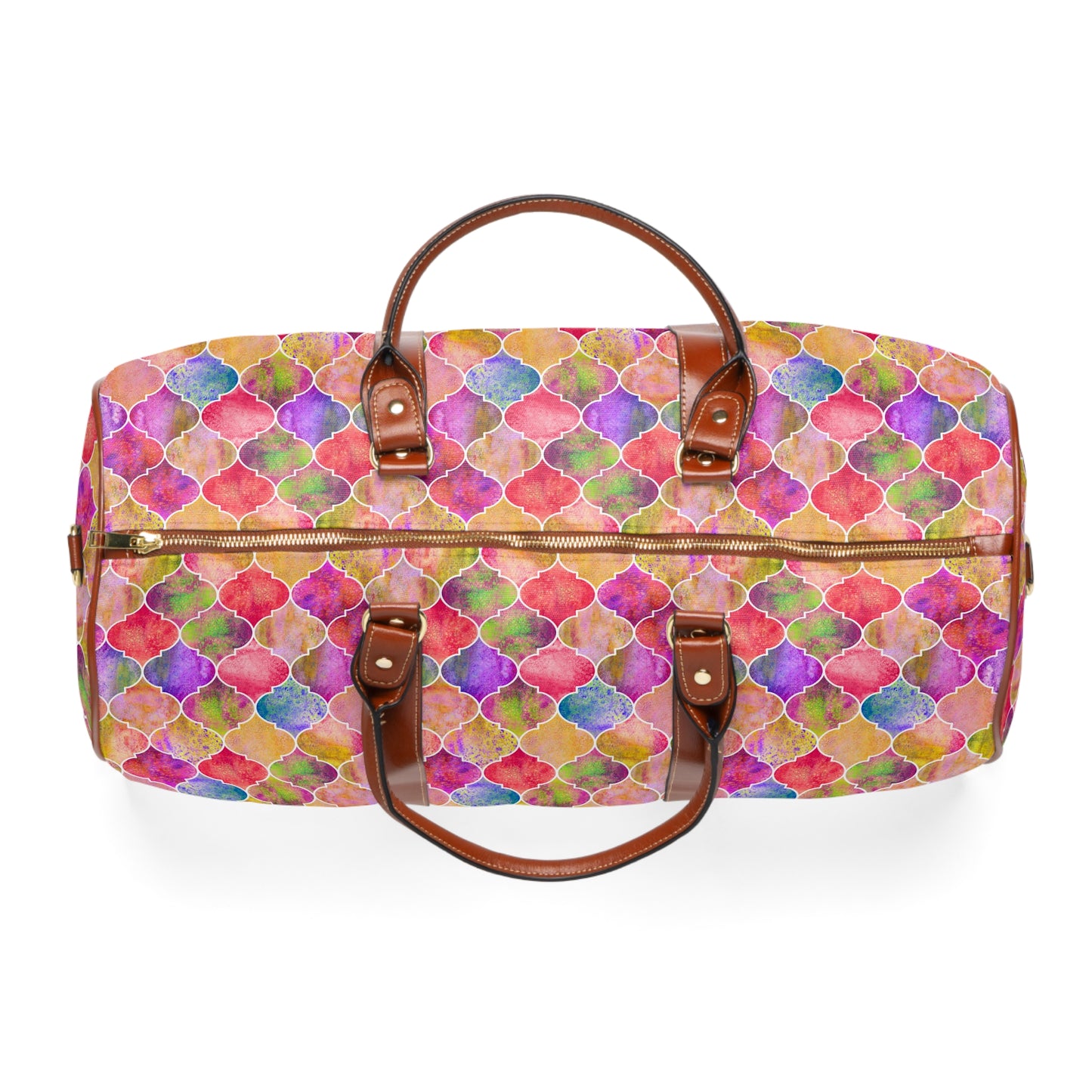 Arabesque Tile Marrakech Moroccan Multi Colored Waterproof Travel Bag
