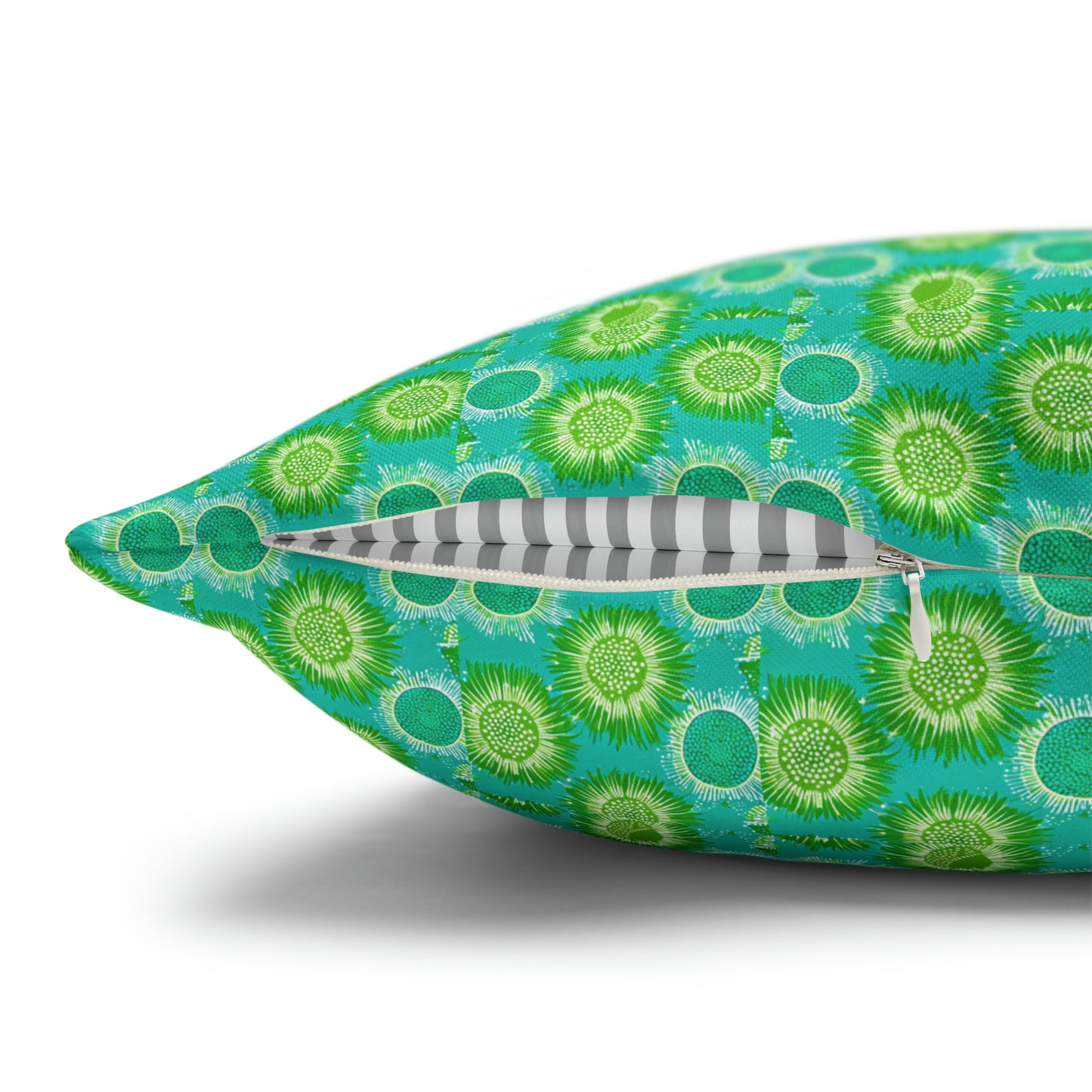 Lime Green Midcentury Modern Starbursts Pattern Decorative Spun Polyester Pillow Cover