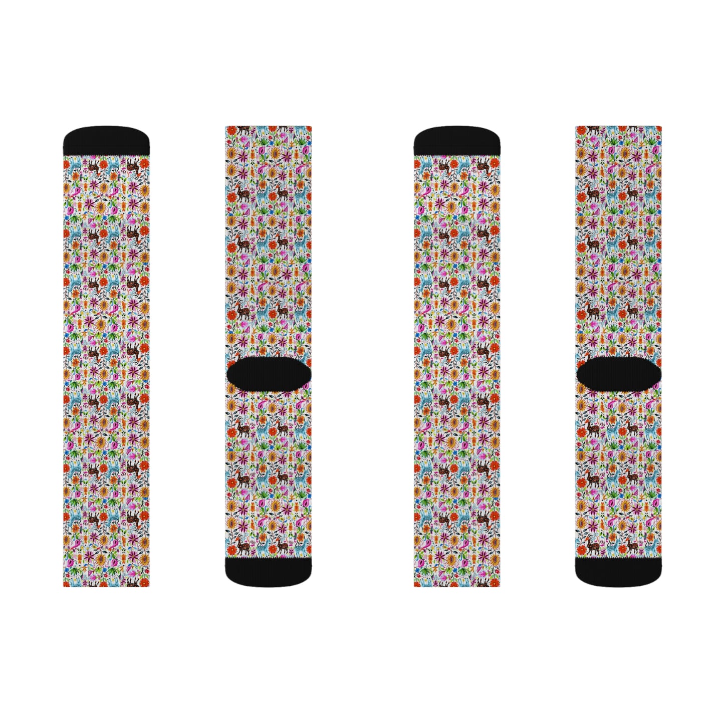 Otomi Festival of Springtime Folklore Floral Sublimation Socks