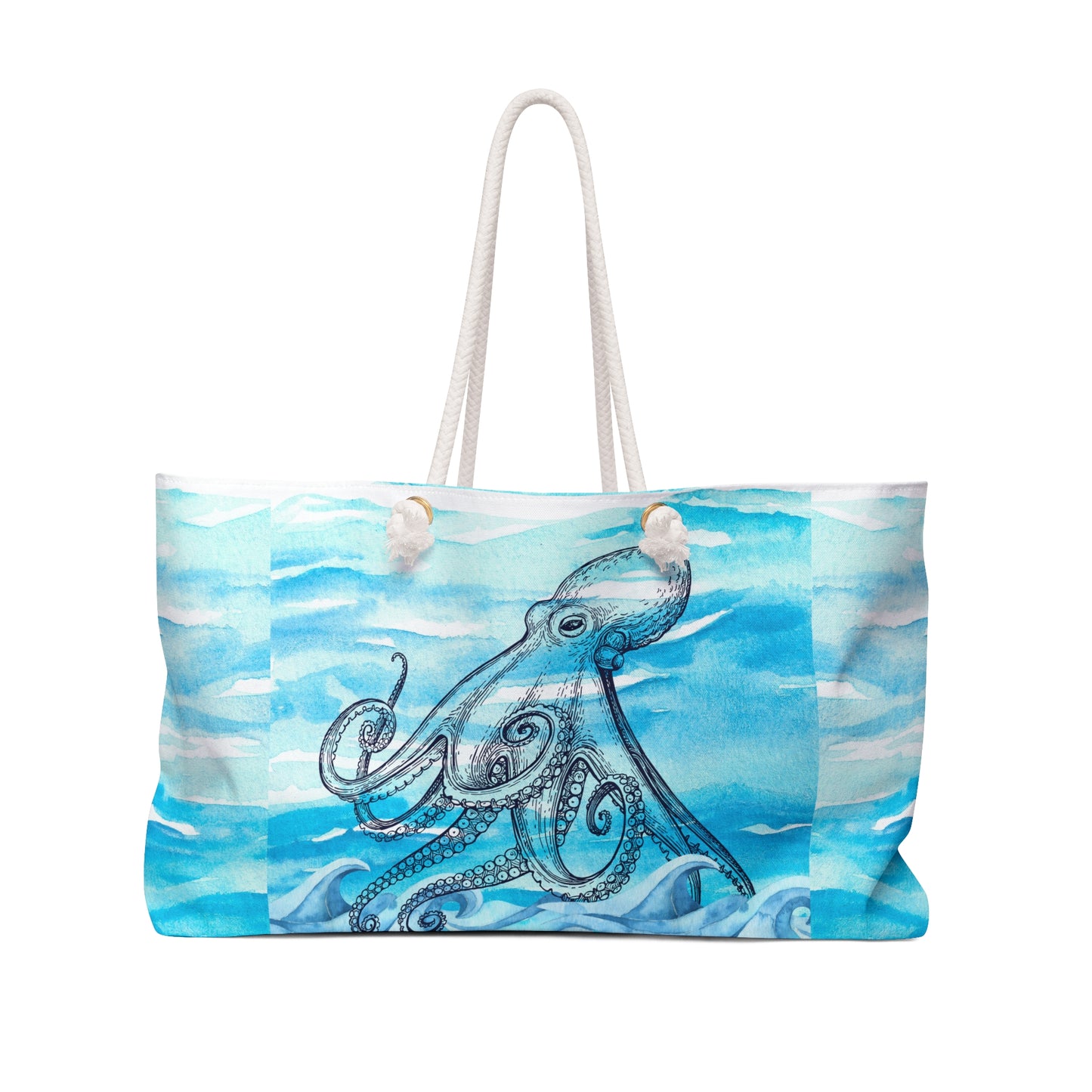 Coastal Summer Octopus Weekender Bag