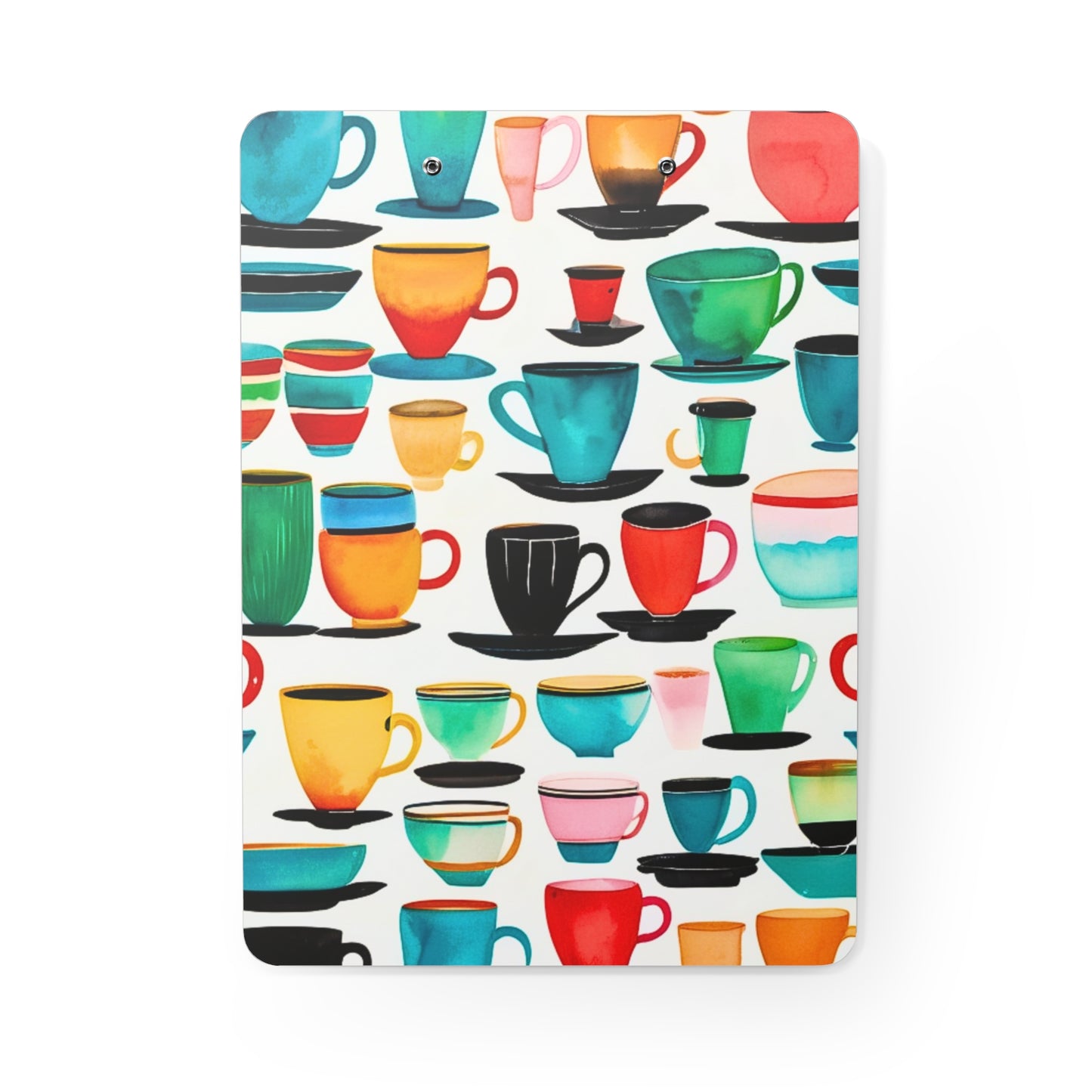 Coffee Cups Midcentury Modern Organizer Clipboard