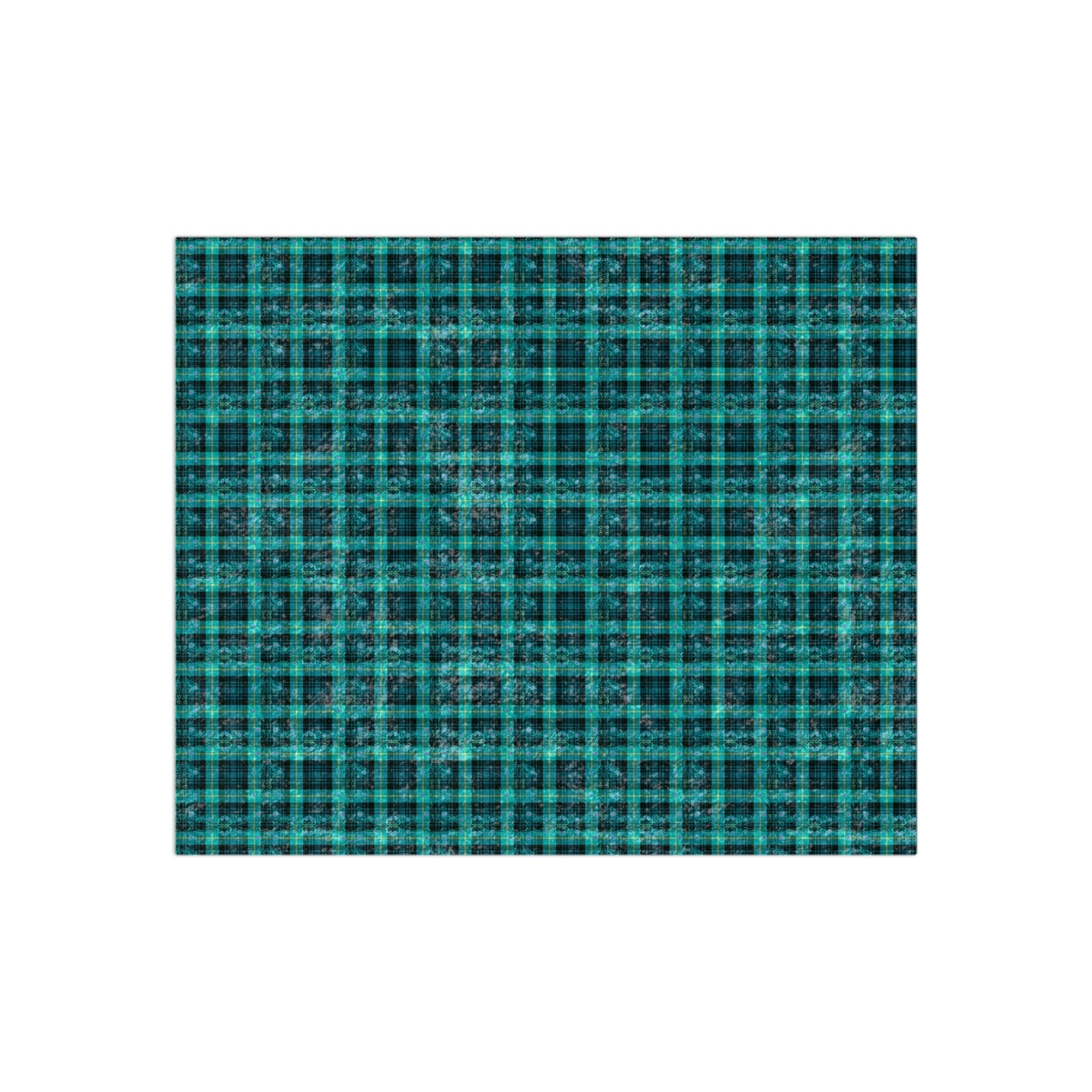 Tartan Plaid Peacock Feather Seasonal Winter Fall Cozy Warm Lounge Decorative Shimmer Crushed Velvet Blanket