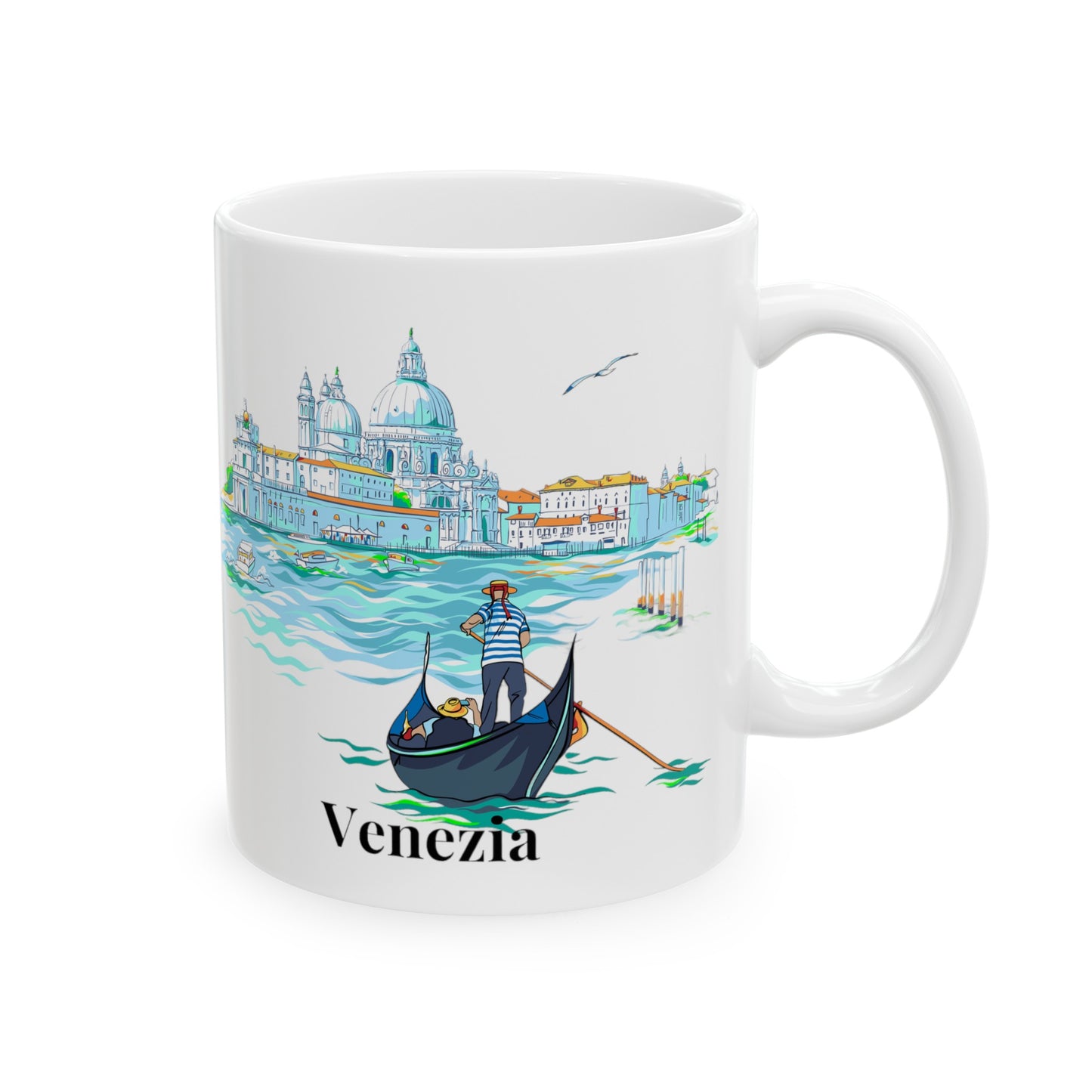 Venezia Italian Vintage Hot Coffee Beverage Ceramic Mug, 11oz