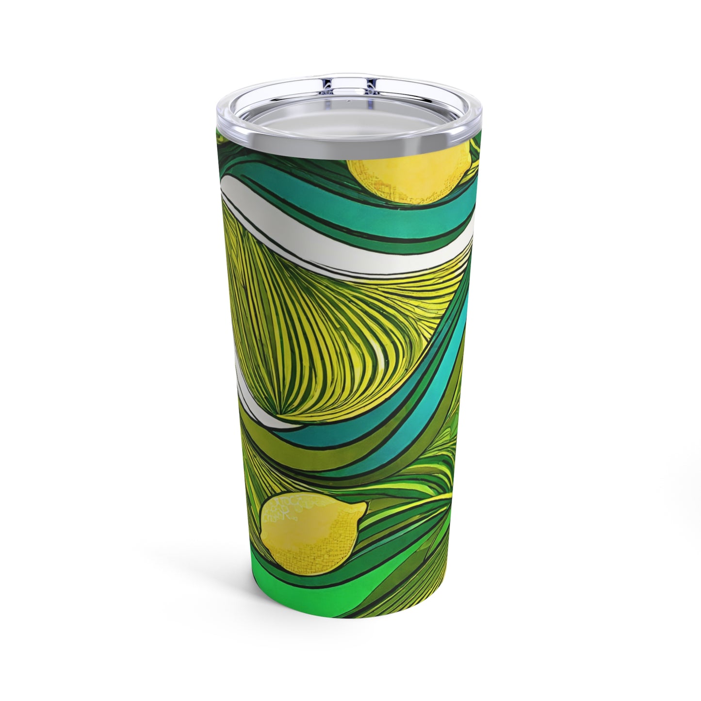 Modern Lemon Waves Hot Cold Juice Ice Tea Entertaining Beverage Tumbler 20oz
