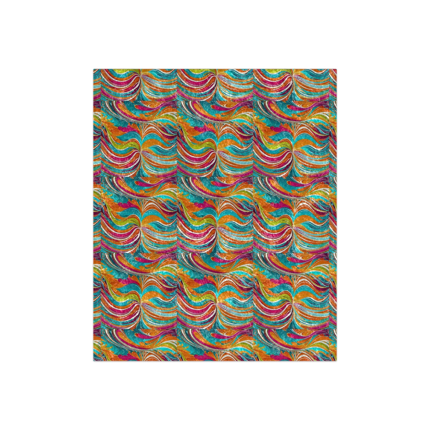 Sunset Canyon Waves 1970s Vintage Pattern Warm Cozy Lounge Shimmer Crushed Velvet Blanket