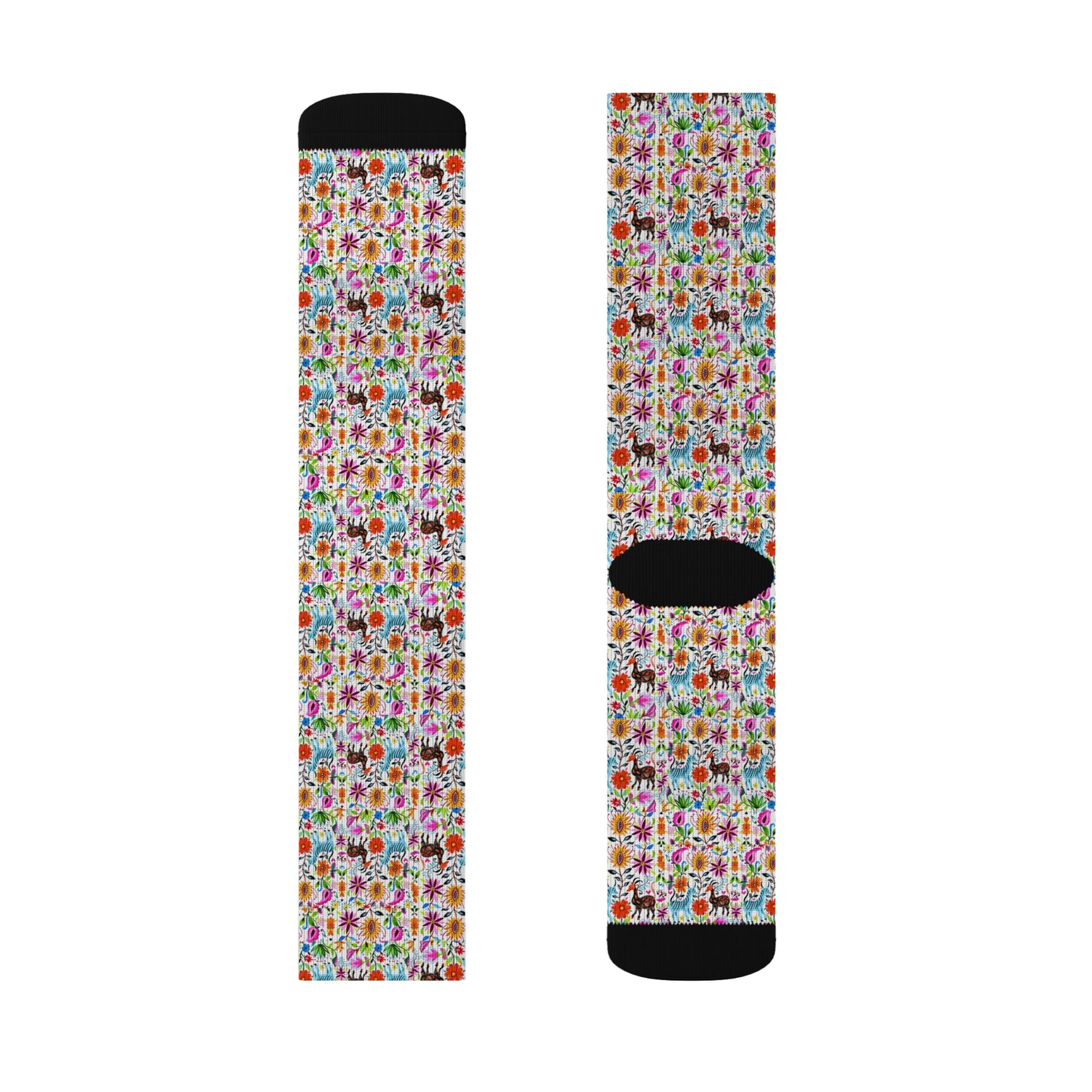 Otomi Festival of Springtime Folklore Floral Sublimation Socks