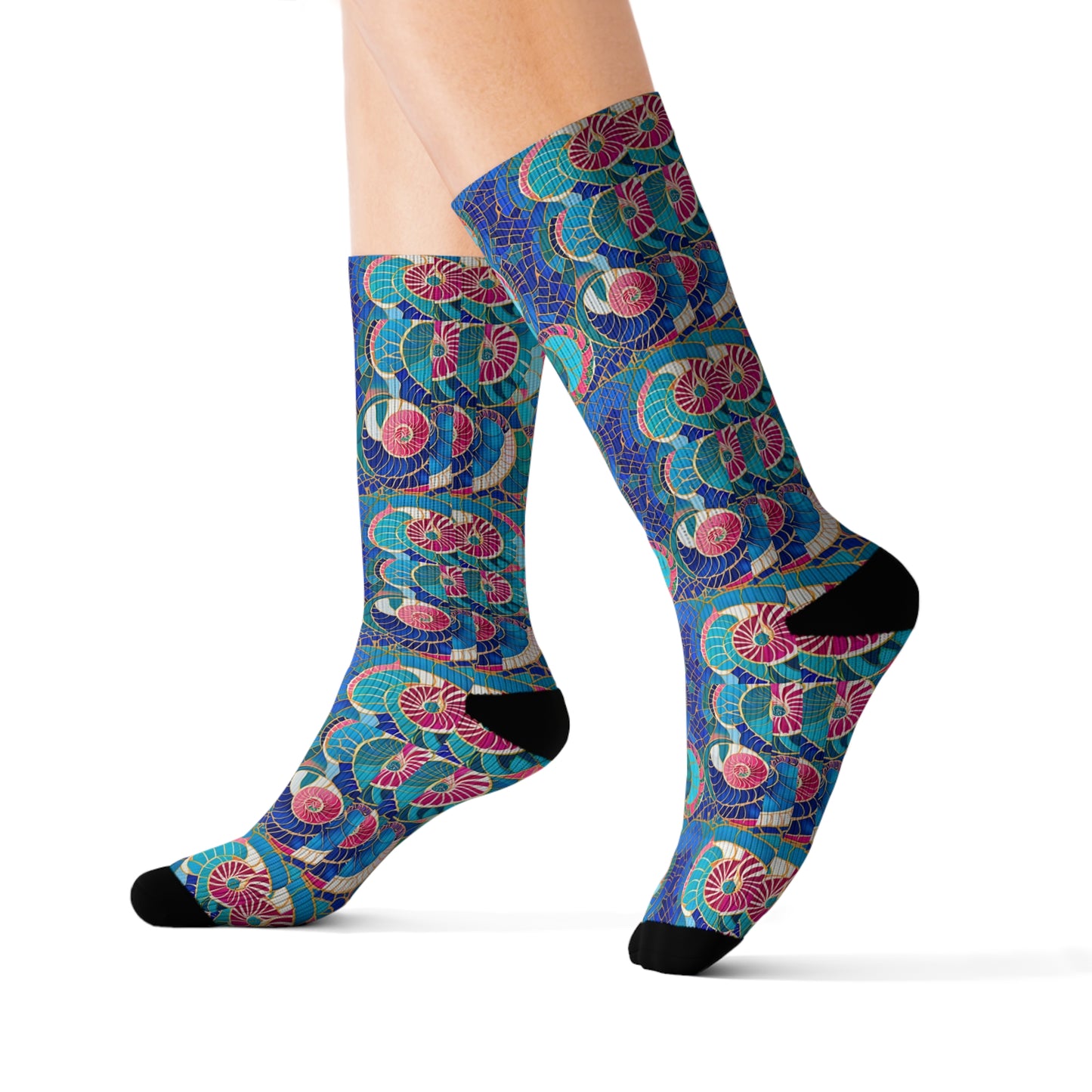 Cloisonne Sea Shells Sublimation Socks