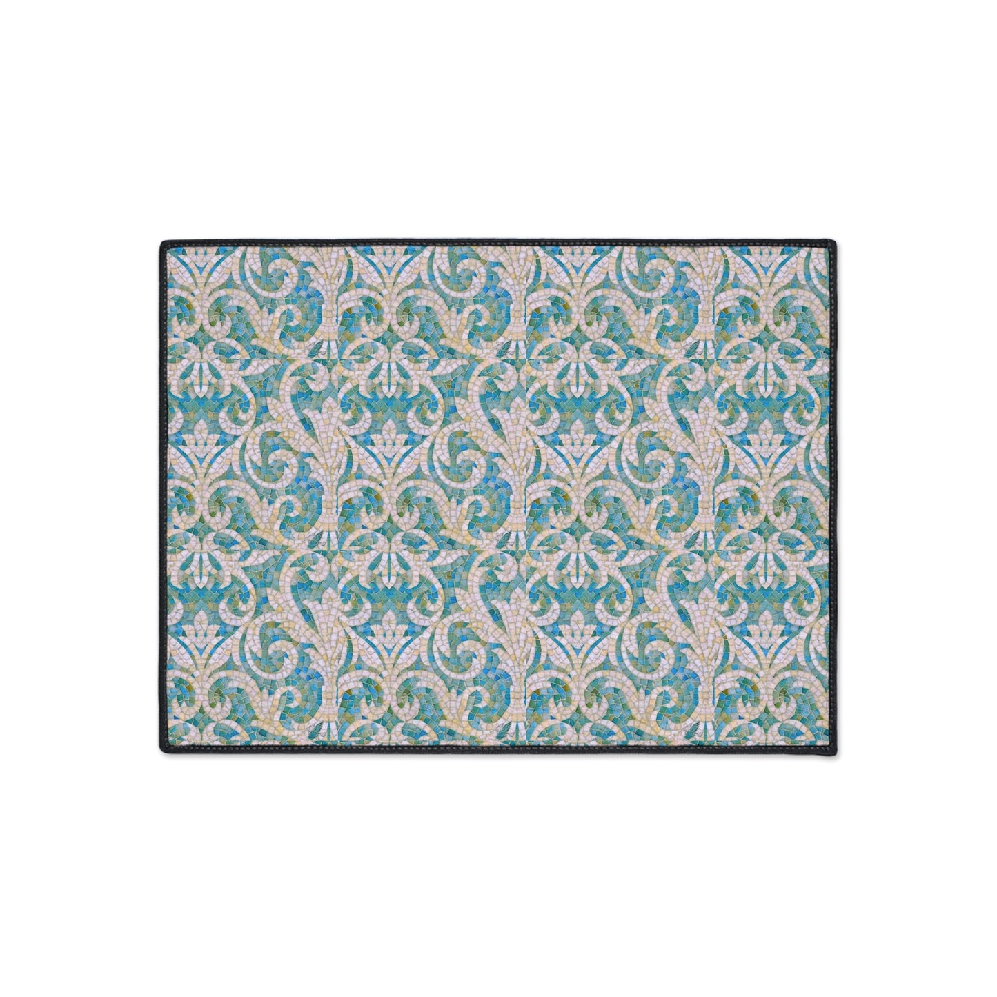 Aqua Mosaic Tile Decorative House Indoor Outdoor Heavy Duty Floor Mat
