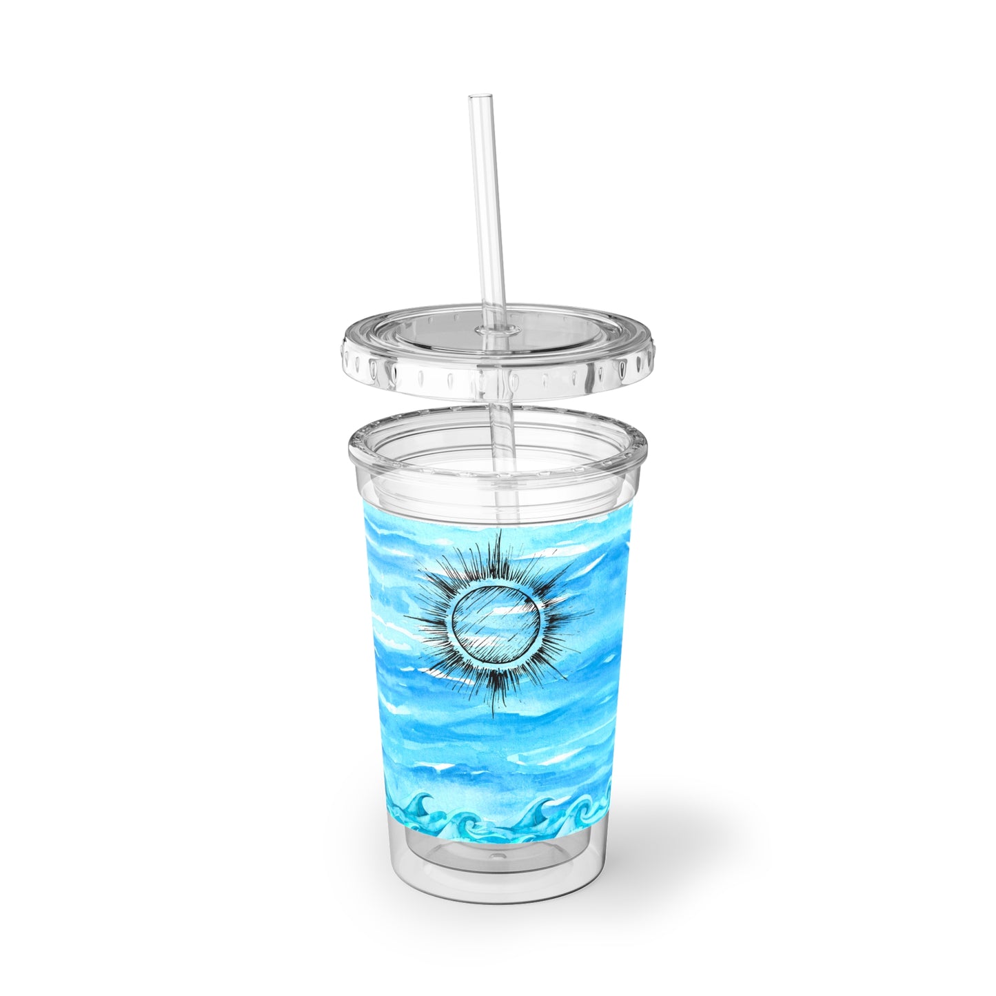 Coastal Summer Sun Cold Beverage Travel Suave Acrylic Cup