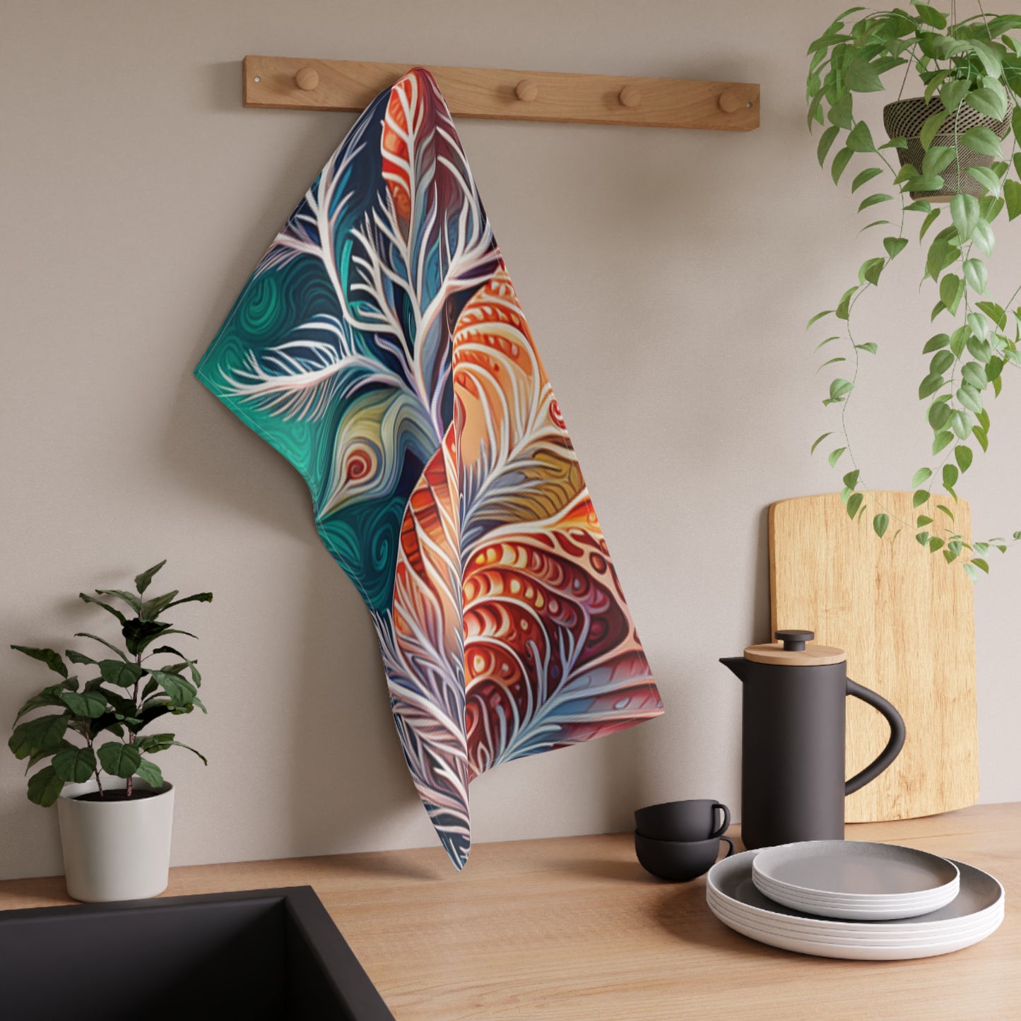 Coral Sea Ocean Coastal Life Art Decorative Kitchen Tea Towel/Bar Towel