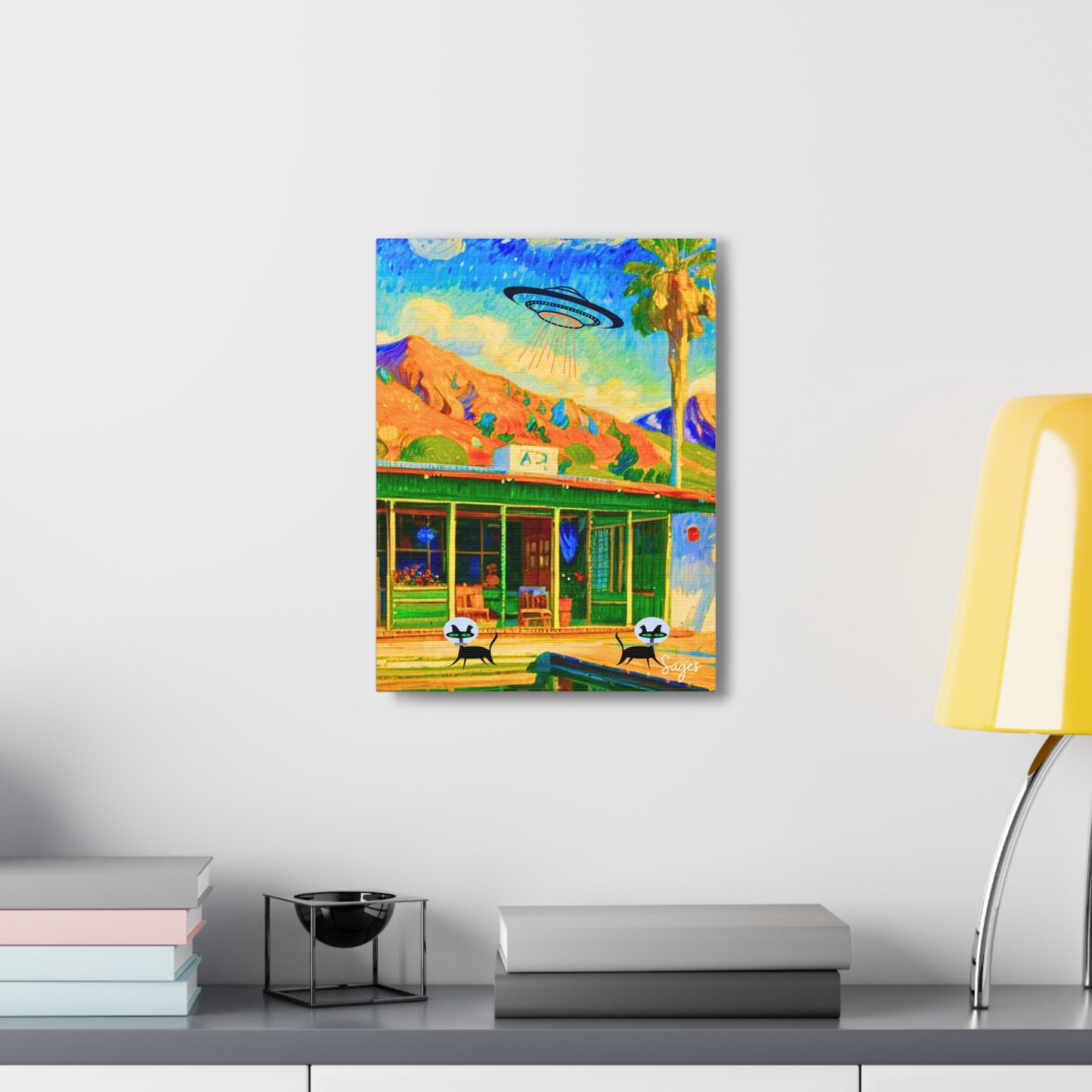 Palm Springs Desert Catranauts Midcentury Modern Art Canvas Gallery Wraps