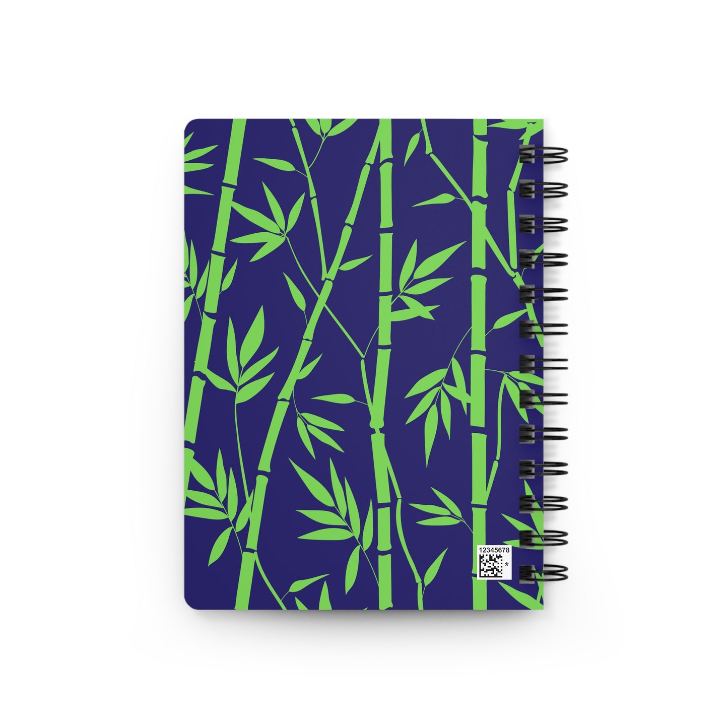 Bamboo Zen Meditation Garden Midnight Blue/Black Decorative Spiral Bound Journal