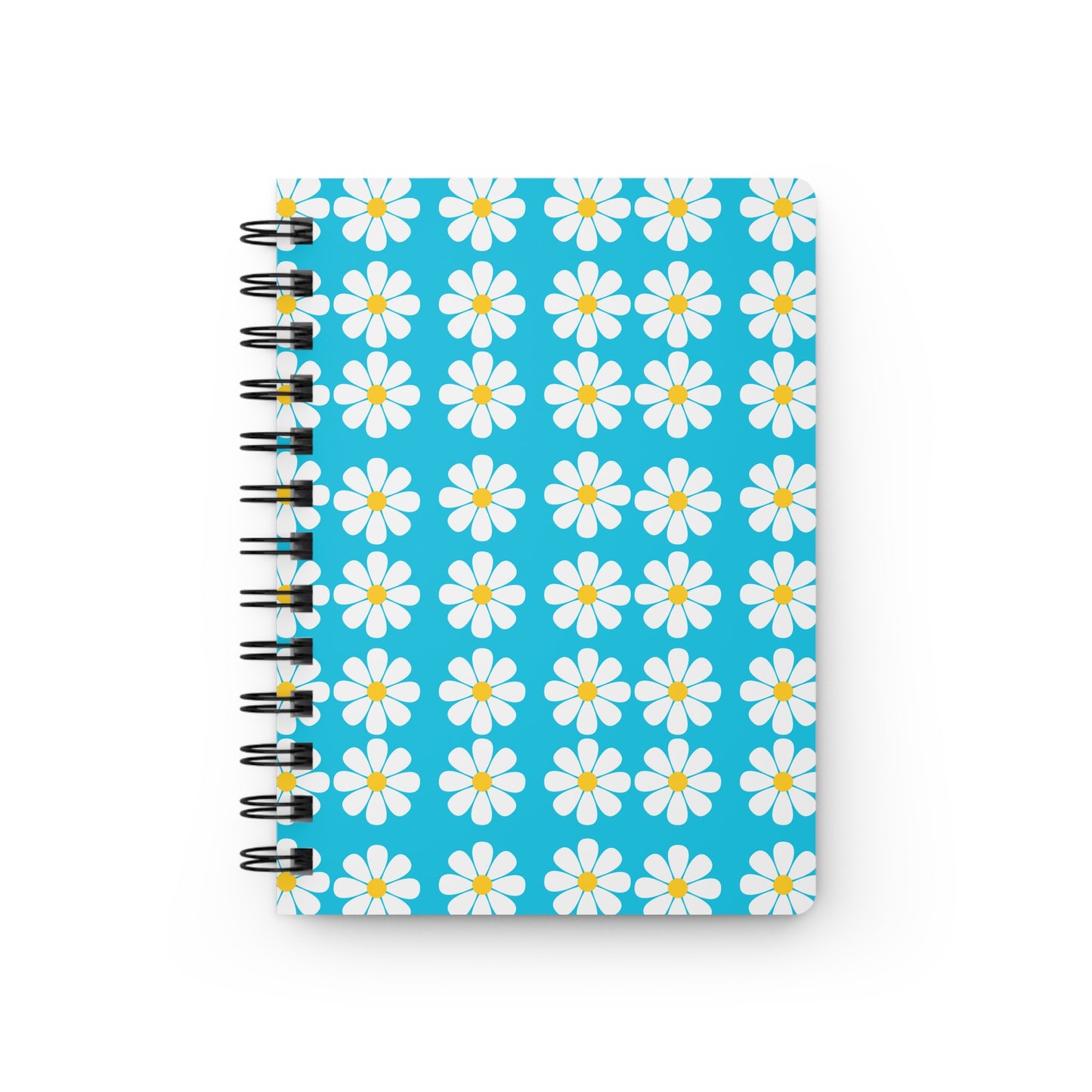1968 Vintage Daisies Turquoise Writing Diary Sketch Spiral Bound Journal