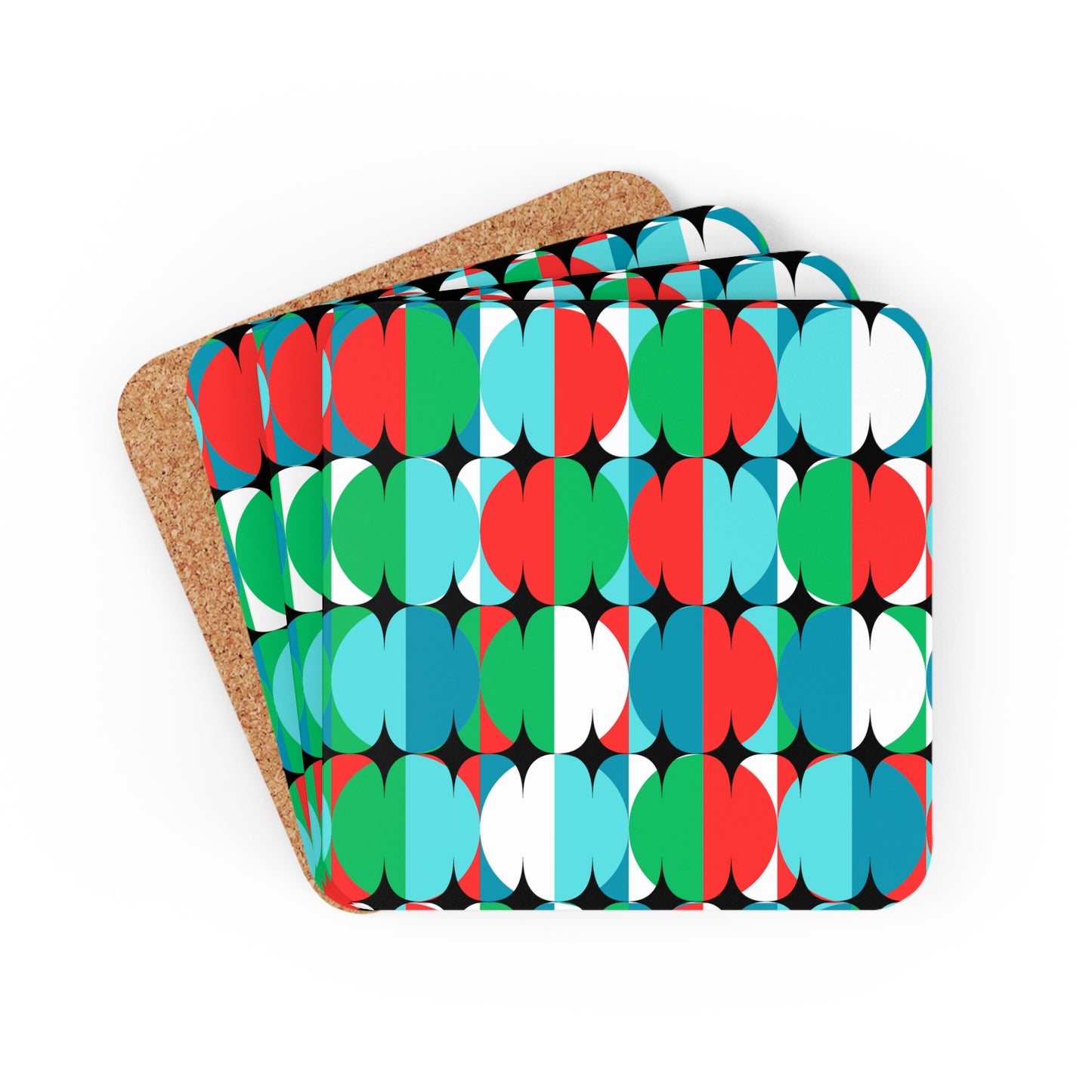 Studio City Midcentury Modern Cocktail Party Beverage Entertaining Corkwood Coaster Set