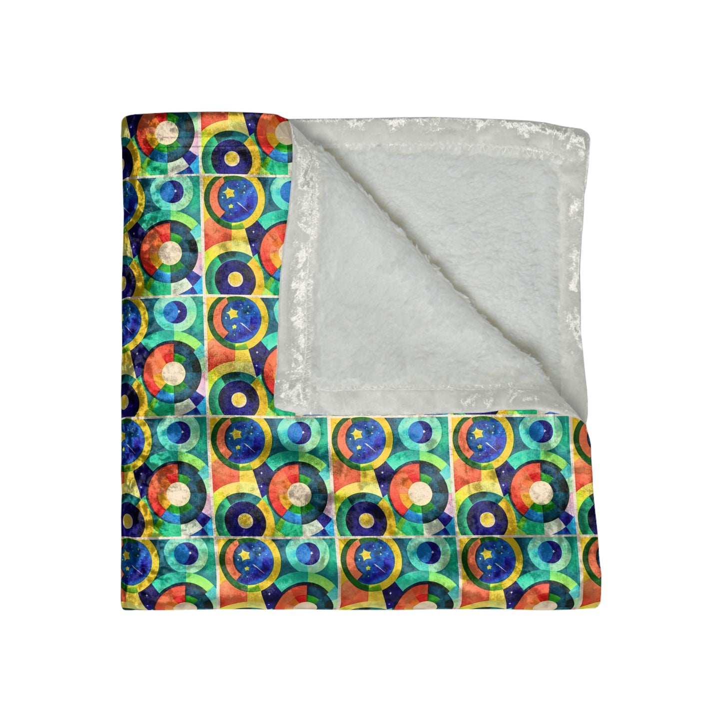 Satellite Galaxy Stars Midcentury Modern Children Nursery Playroom Decorative Warm Cozy Lounge Crushed Velvet Blanket