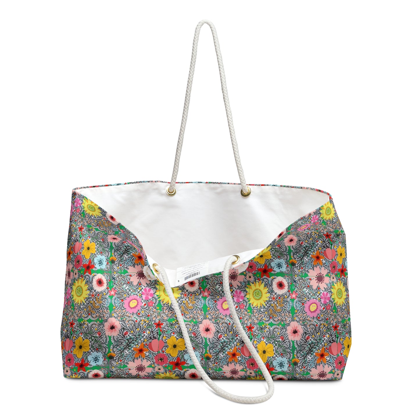 Prairie Cactus Flower Multi Southwestern Desert Flowers Decorative Shopper Market Weekender Bag