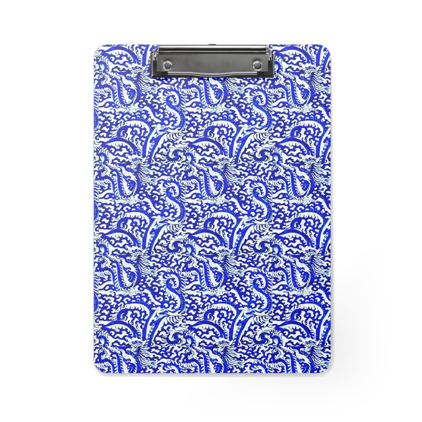Sea of Chinese Dragons Ming Dynasty Blue and White Porcelain Organizer Clipboard