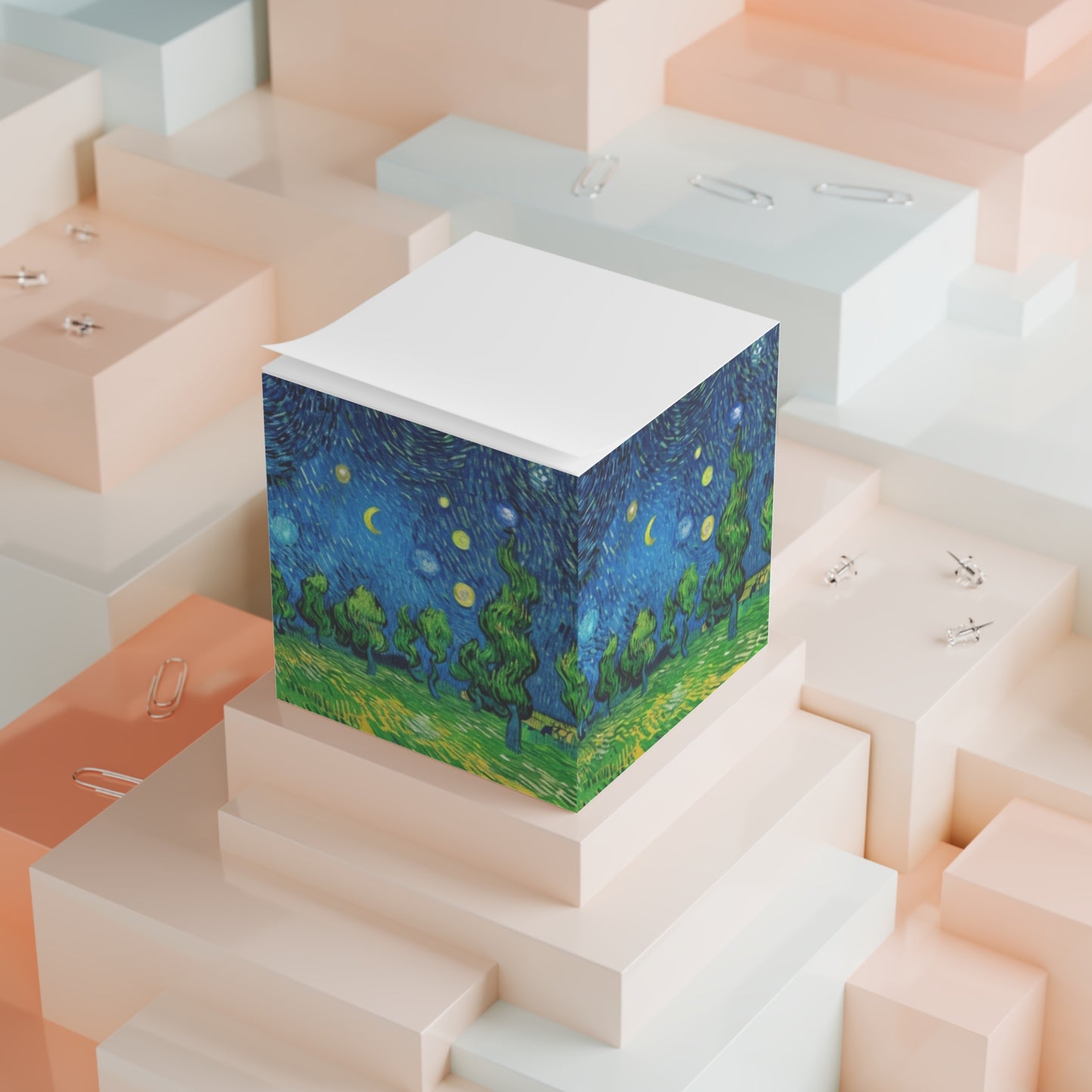 Starry Forest Decorative Paper Note Cube