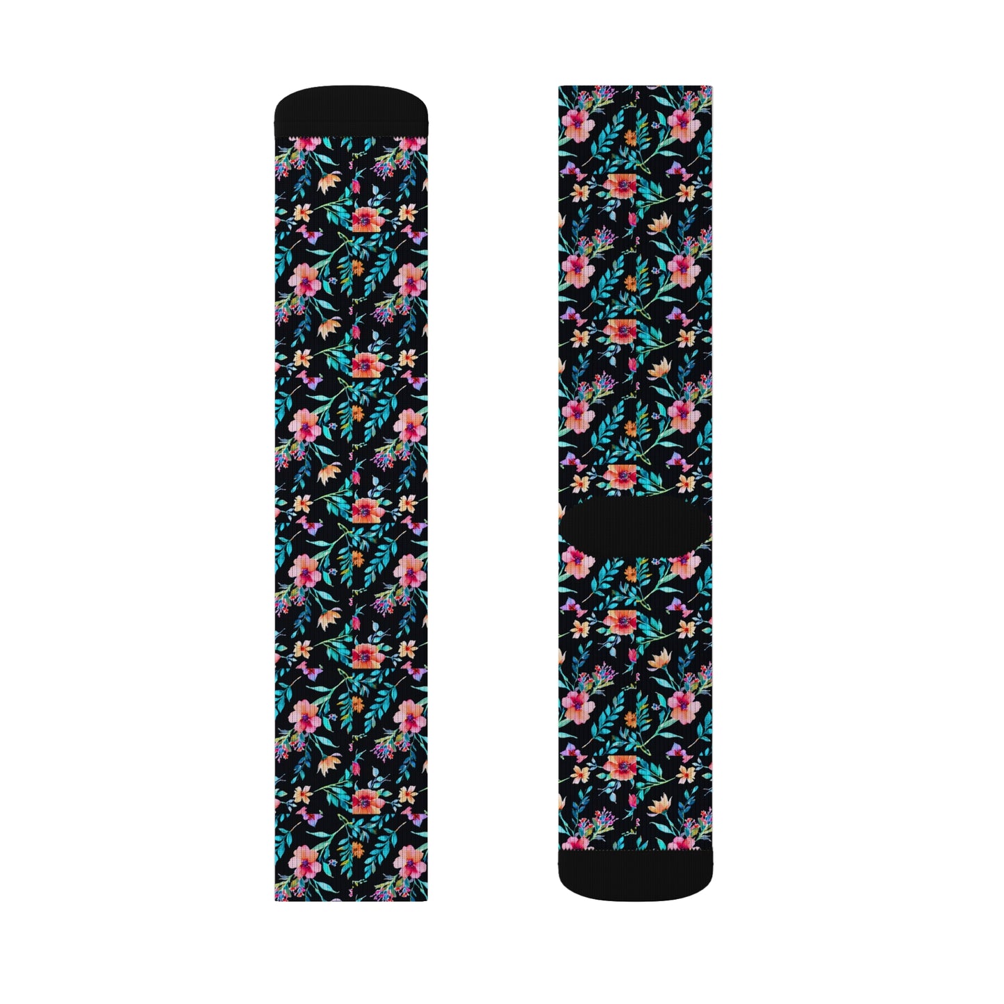 Midnight Floral Sublimation Socks