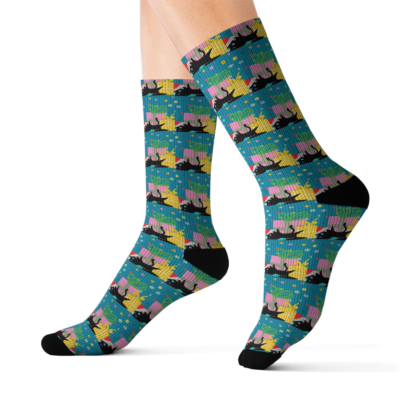 Meowy Christmas Sublimation Socks