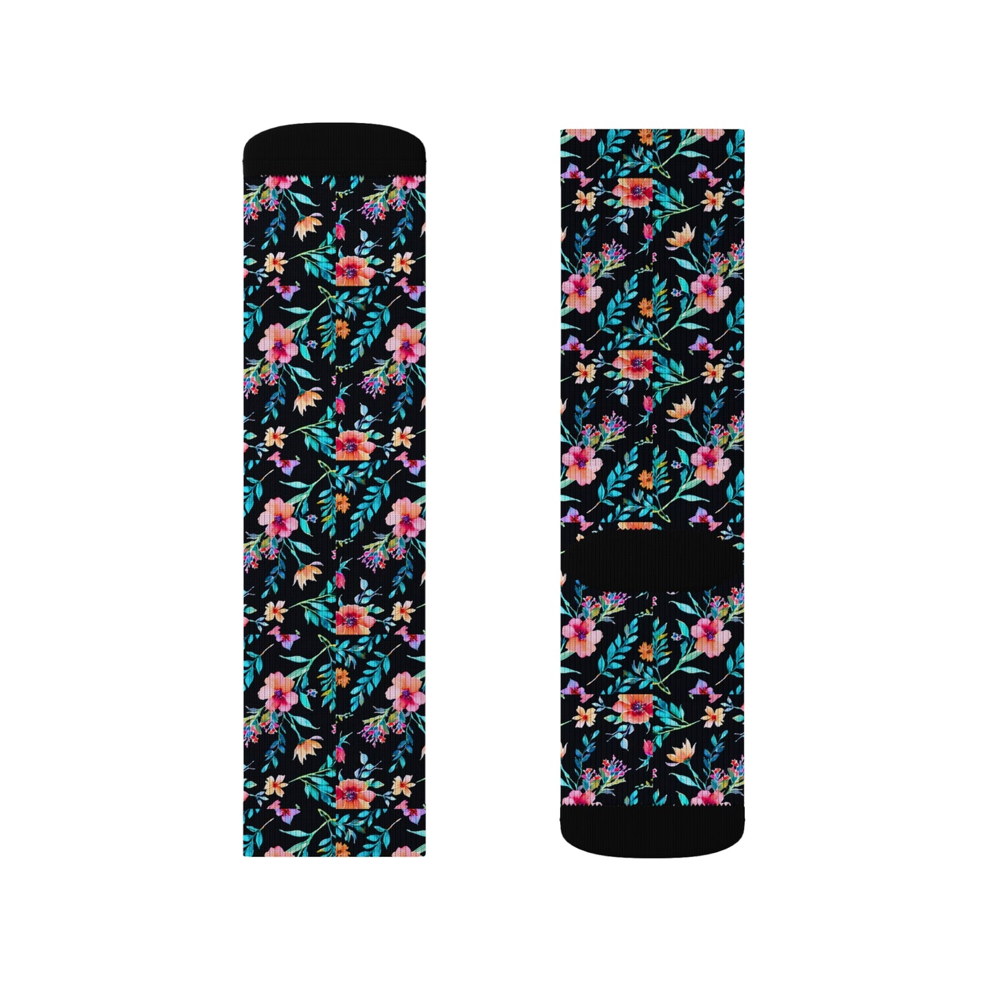 Midnight Floral Sublimation Socks