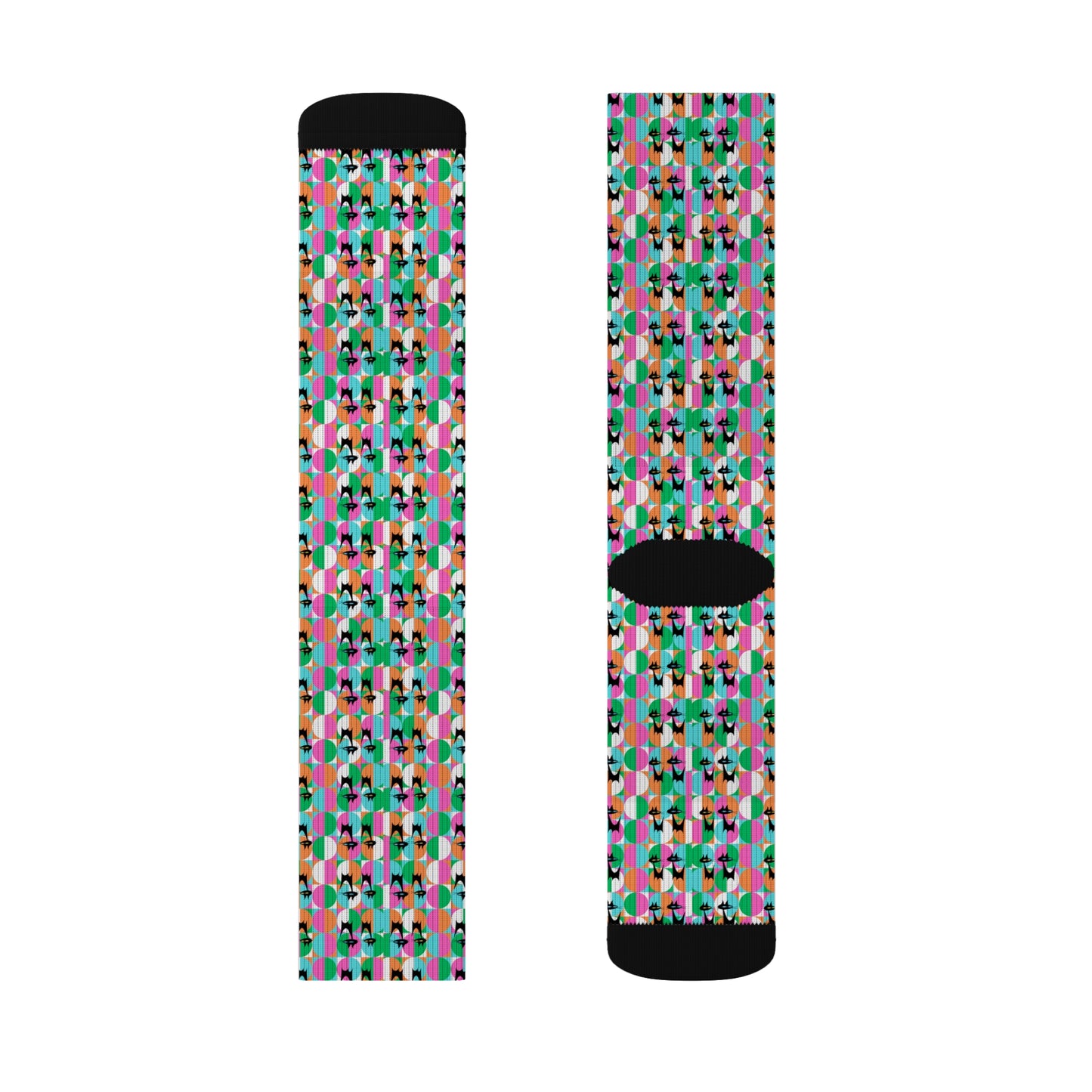 Mod Cats Midcentury Modern Atomic Sublimation Socks