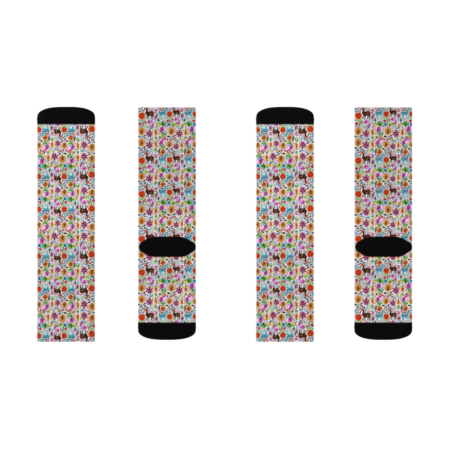 Otomi Festival of Springtime Folklore Floral Sublimation Socks