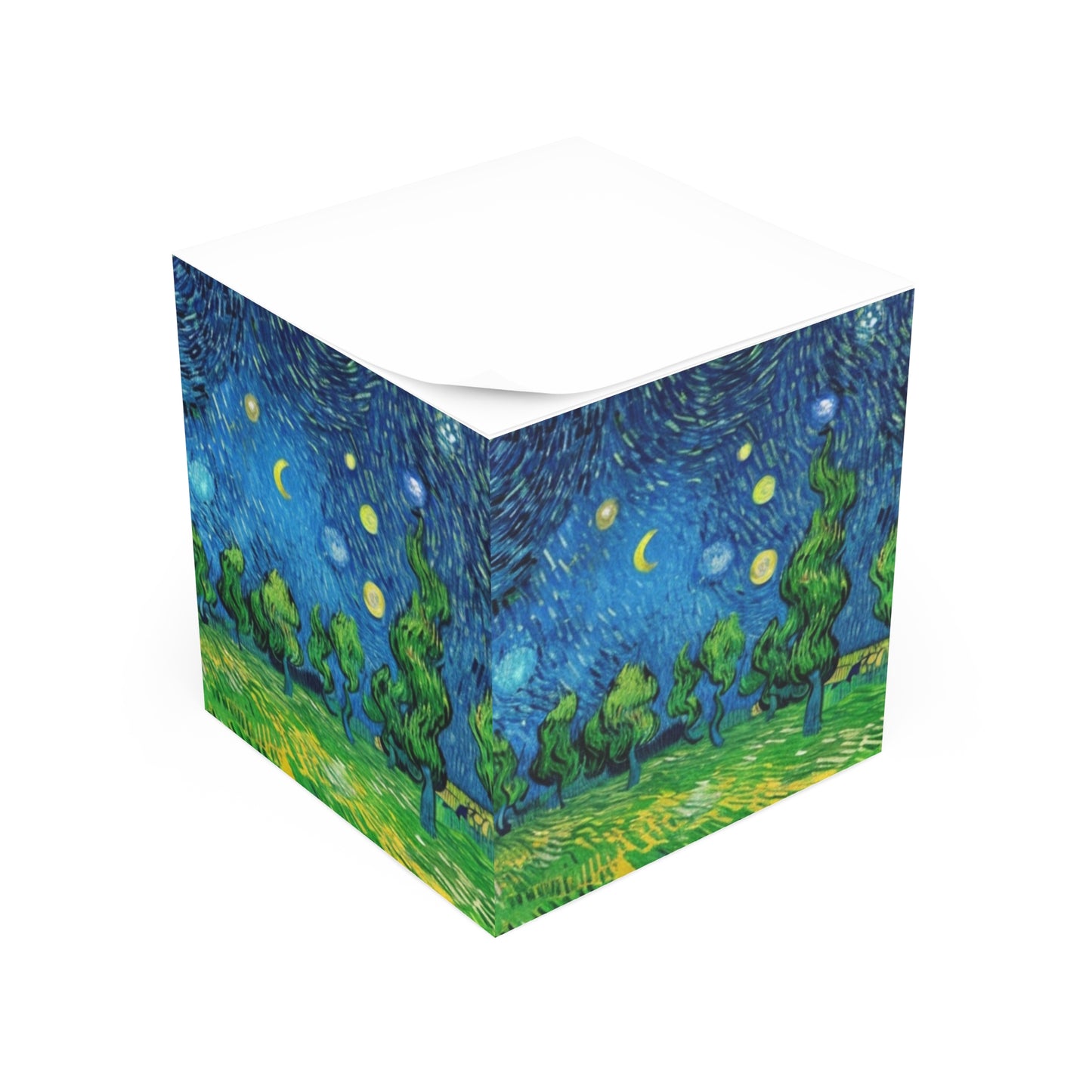 Starry Forest Decorative Paper Note Cube