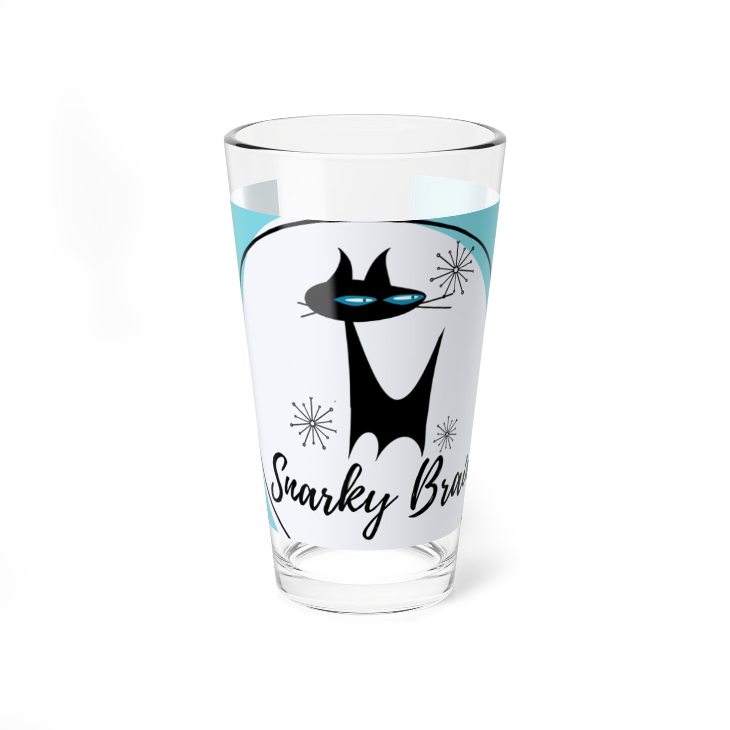 Snarky Brain Midcentury Modern Cocktail Party Beverage Mixing Glass, 16oz