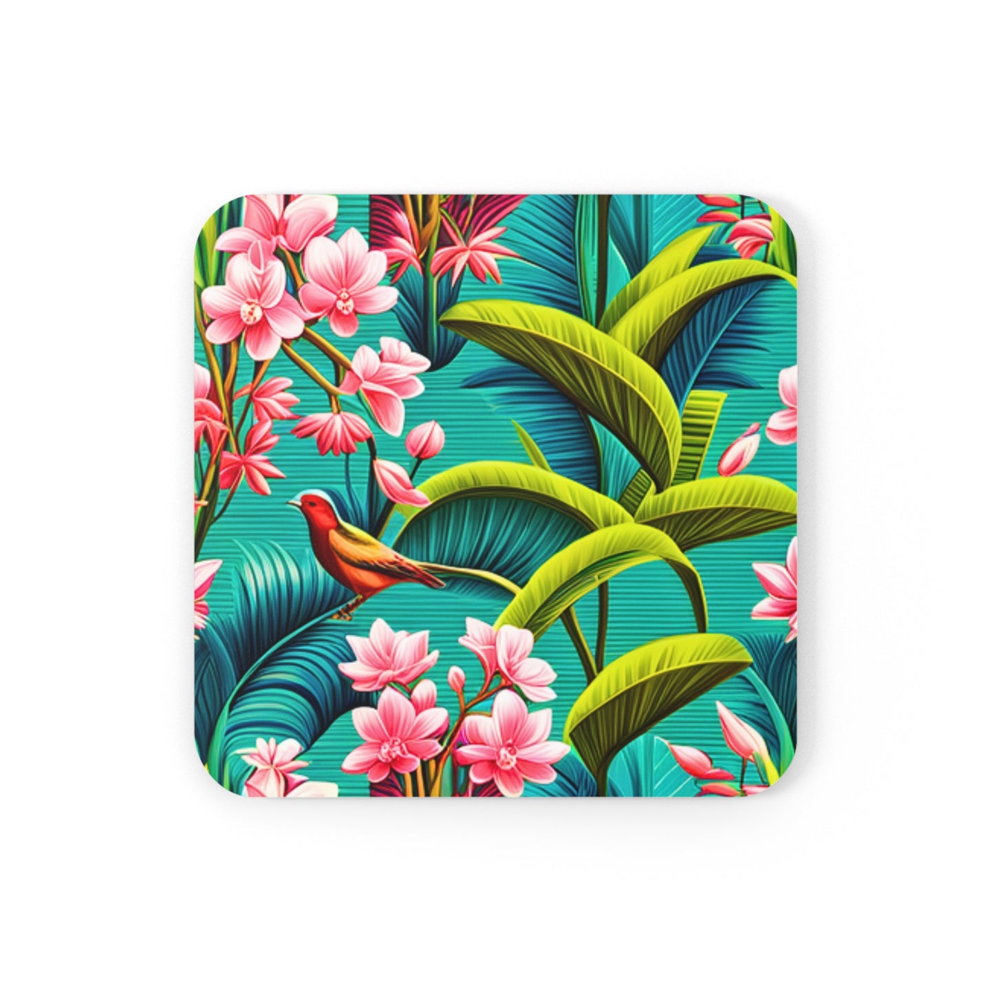 Aqua Paradise Cocktail Beverage Entertaining Corkwood Coaster Set