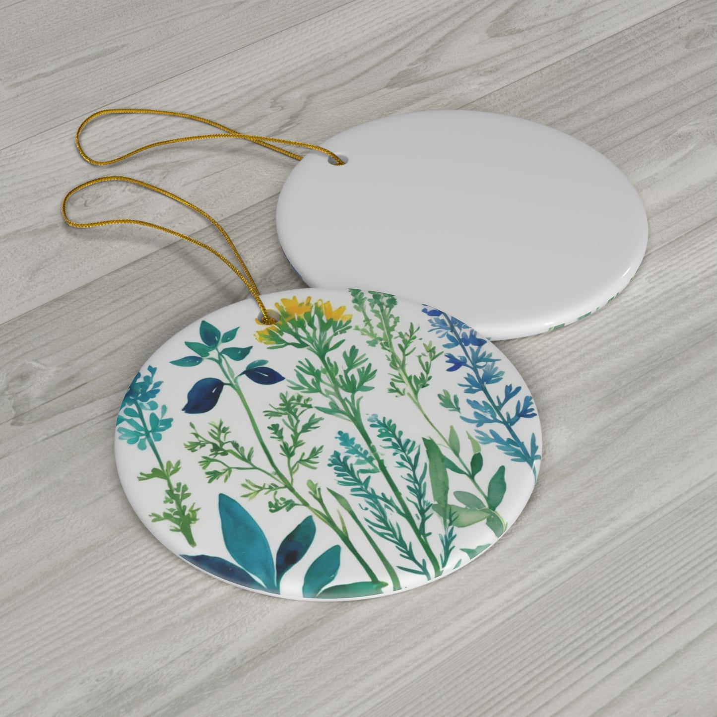Spring Herbs Ceramic Ornament