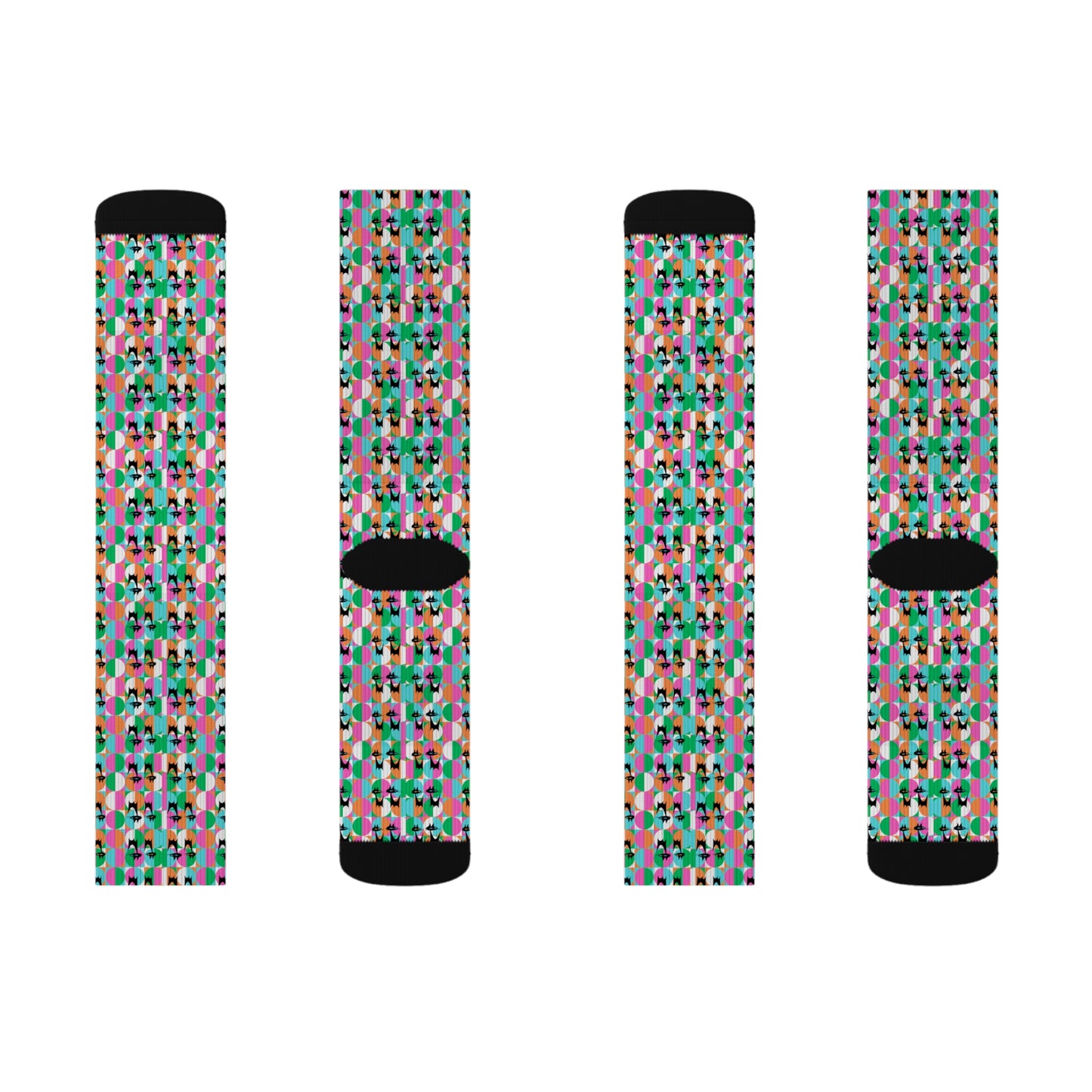 Mod Cats Midcentury Modern Atomic Sublimation Socks