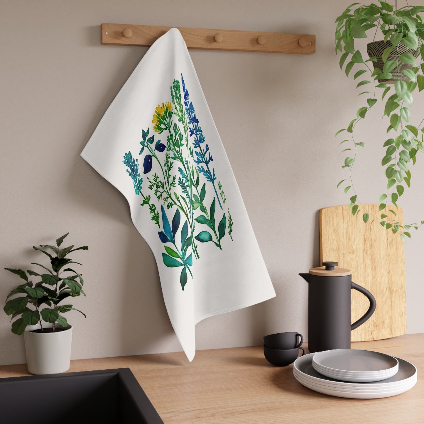 Spring Herbs Kitchen Towel / Tea Towel / Bar Towel