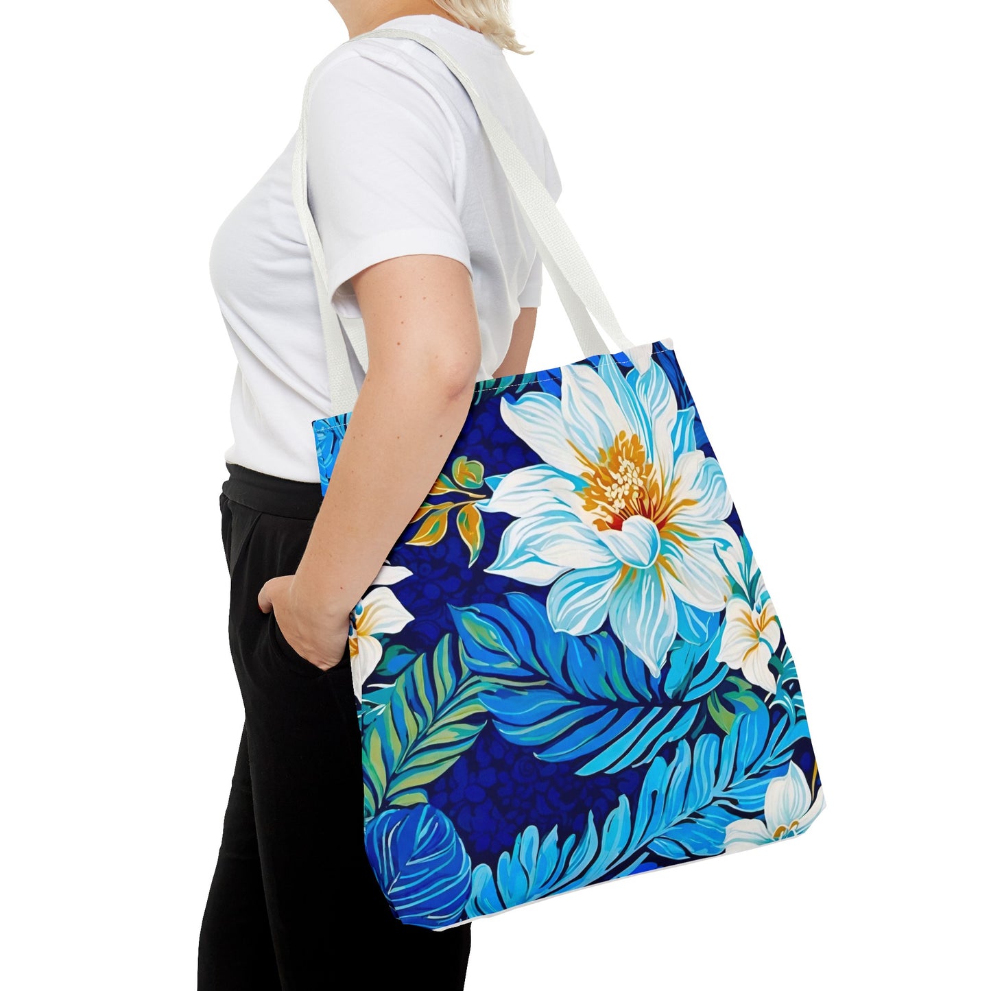 Hawaiian White Orchid Tropical Paradise Luau Book Tote Bag