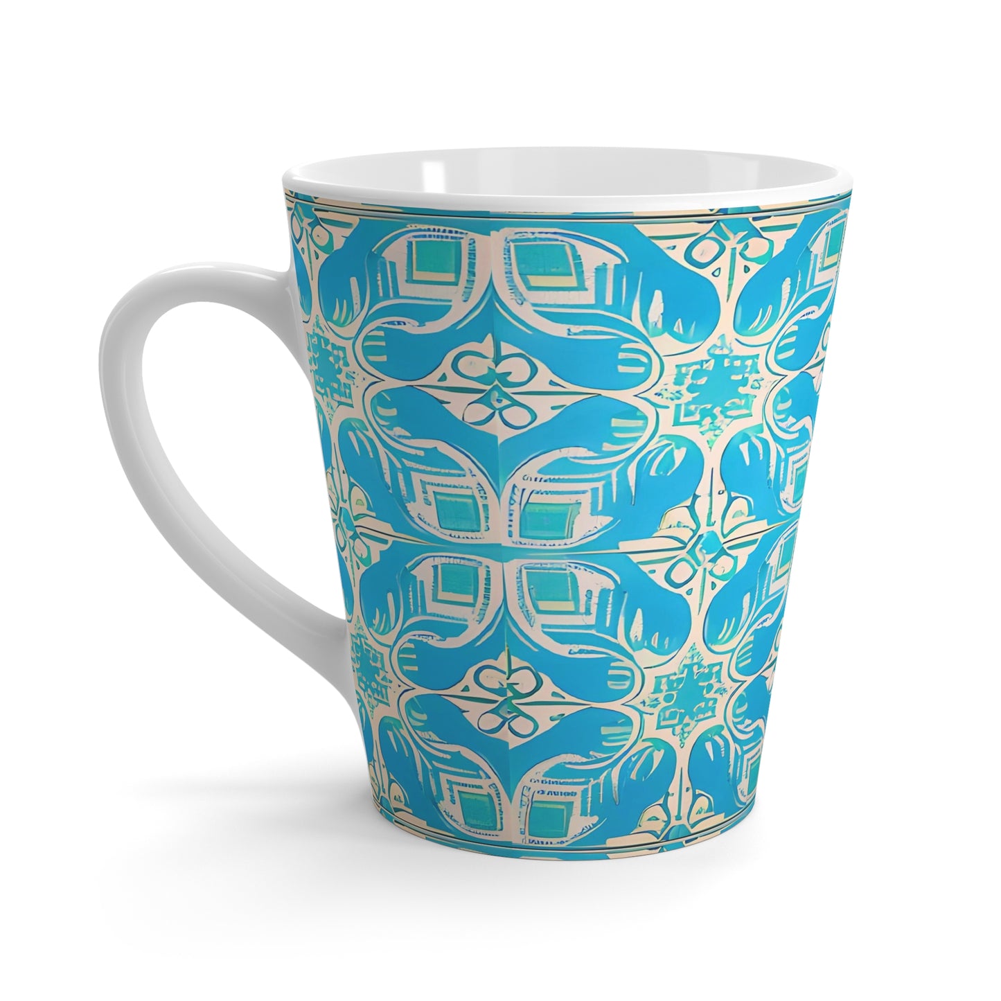 Greek Island Villa Tile Pattern Coastal Coffee Tea Cappuccino Hot Beverage Latte Mug