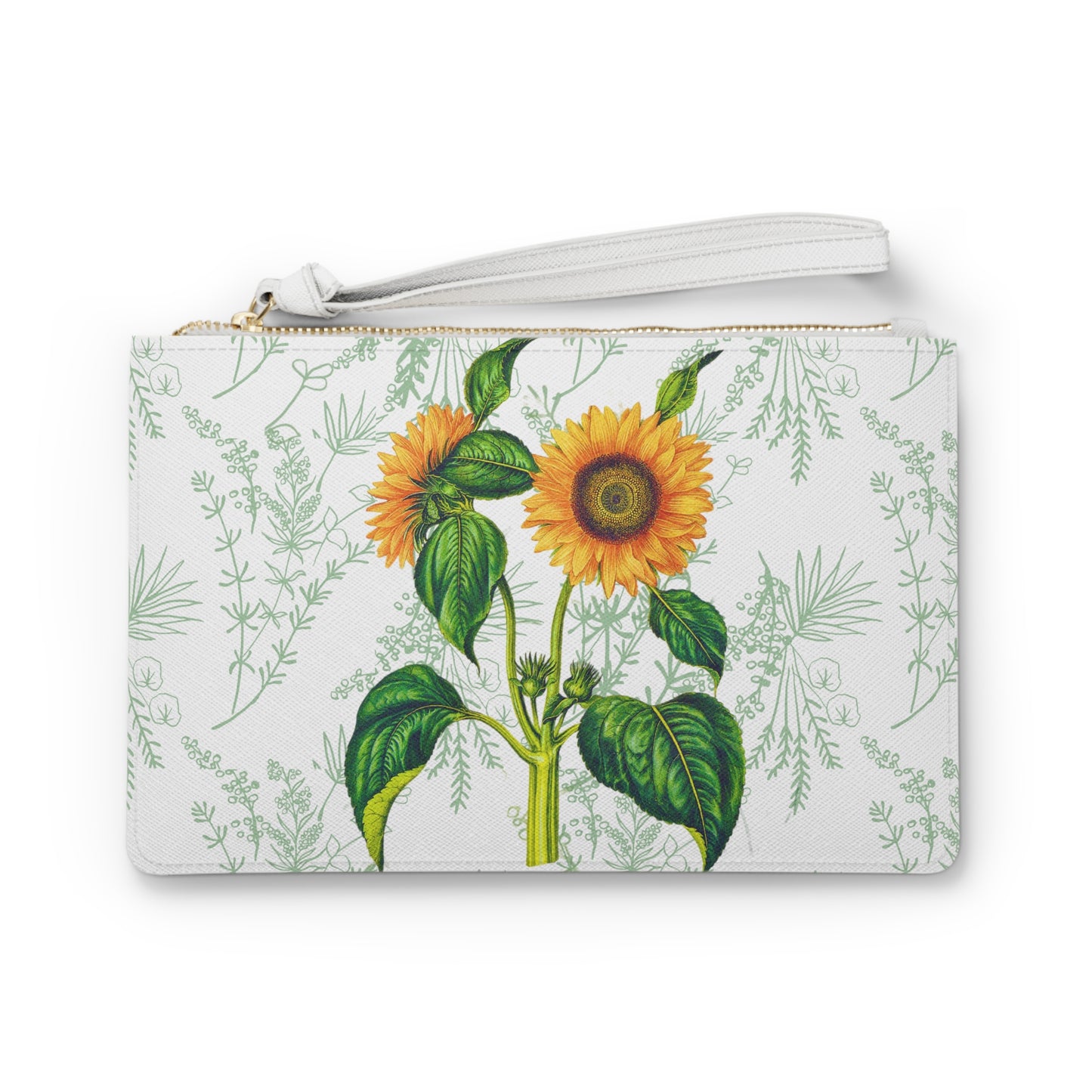Summer Sunflower Botanical Daytime Evening Pouch Clutch Bag
